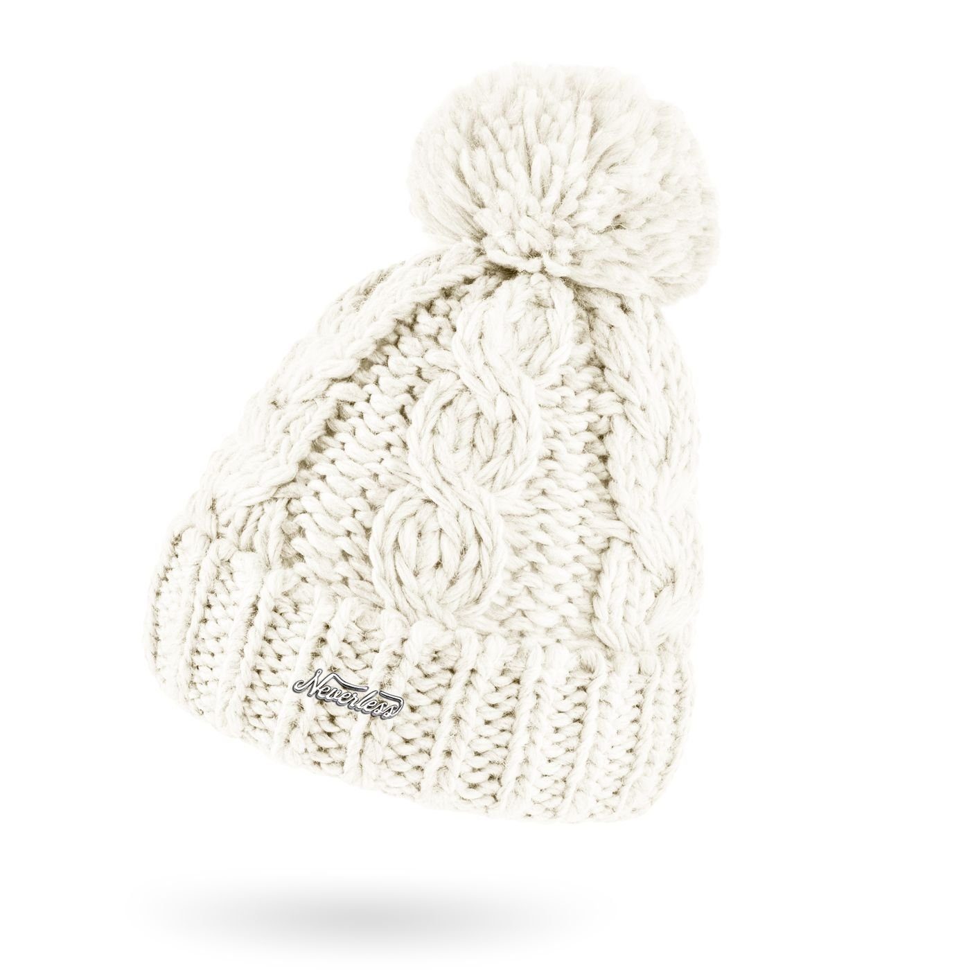 Neverless Bommelmütze Damen Mütze Grobstrick Strick-Bommel günstig online kaufen