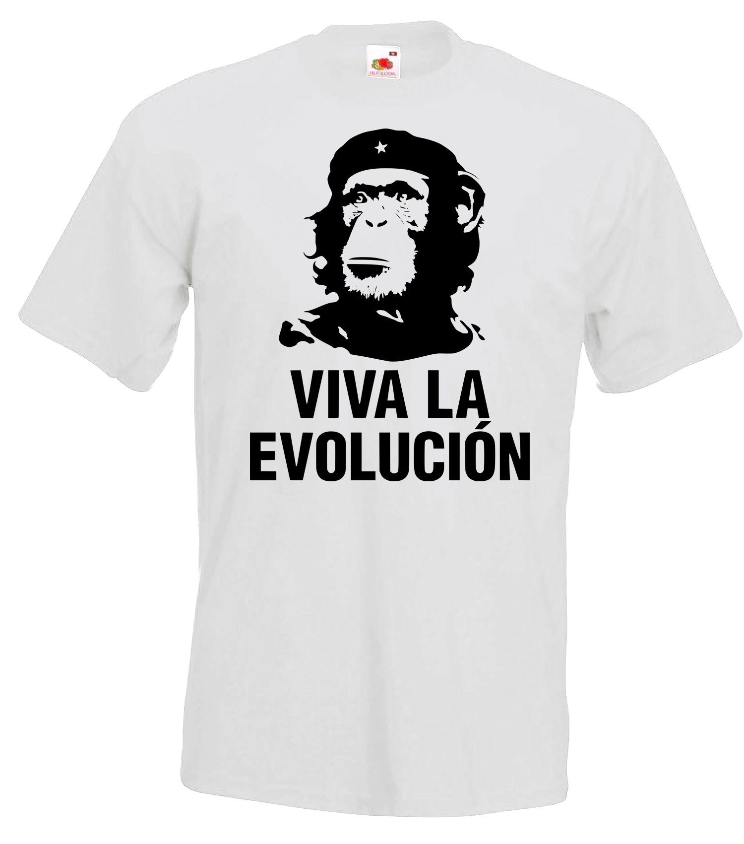 trendigem la Designz Evolucion T-Shirt Fun Frontdruck Herren Viva Weiß Youth T-Shirt mit