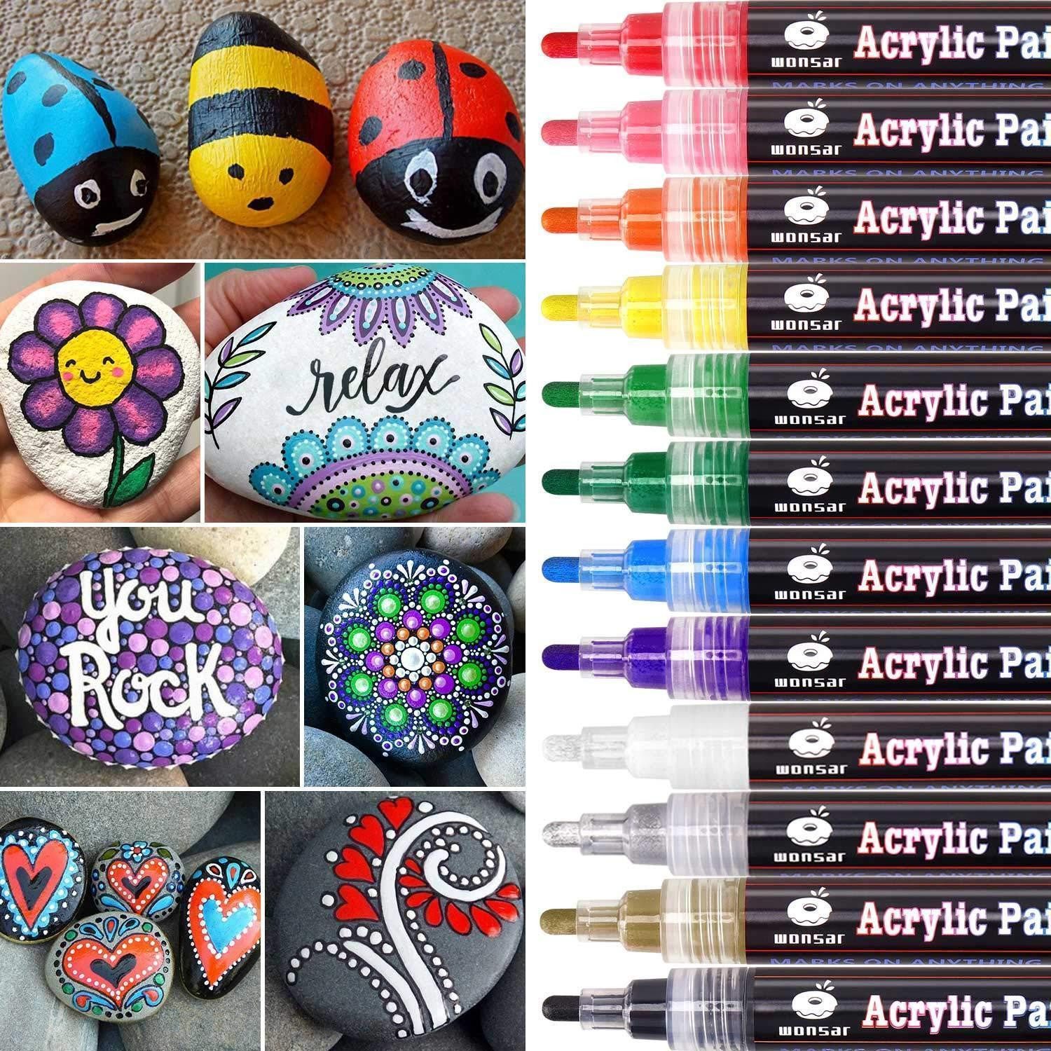 LuxusKollektion Marker Acrylstifte 12 Farben Medium Spitze