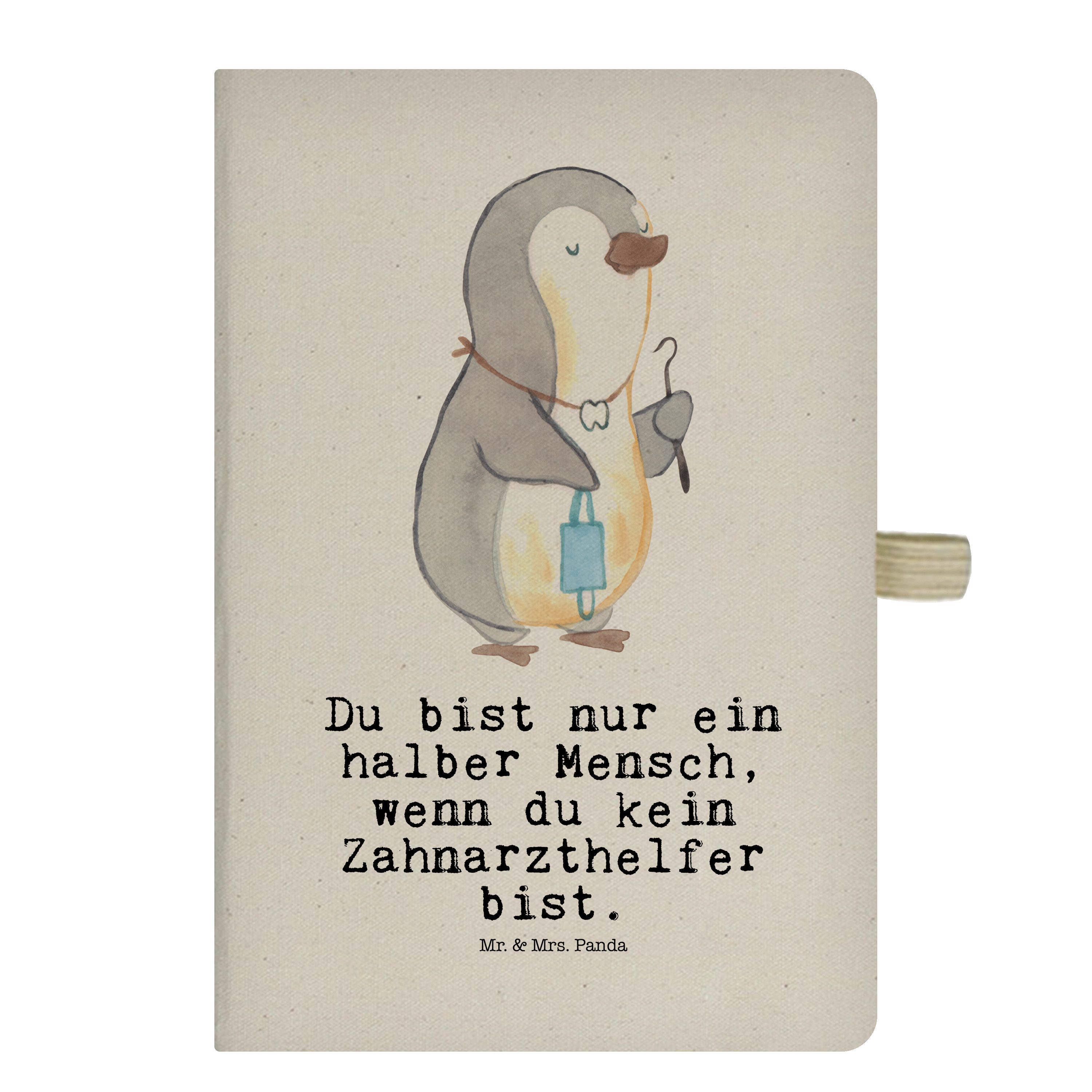 Mr. & Mrs. Panda Notizbuch Zahnarzthelfer mit Herz - Transparent - Geschenk, Kladde, Journal, Ko Mr. & Mrs. Panda