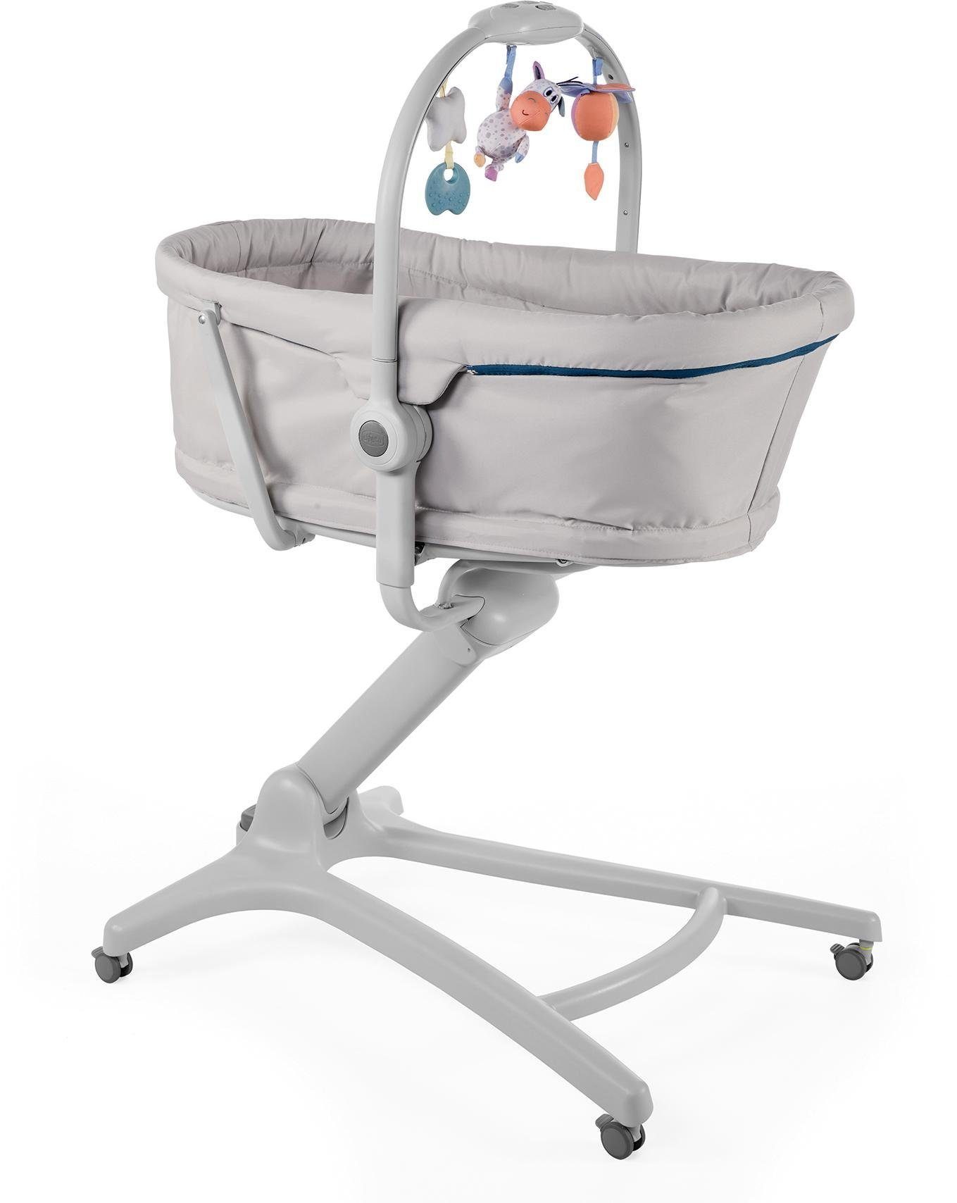 Chicco Kombihochstuhl Baby Hug 4 in 1, Glacial, Stubenwagen, Liegesessel, Hochstuhl und erster Stuhl in Einem!