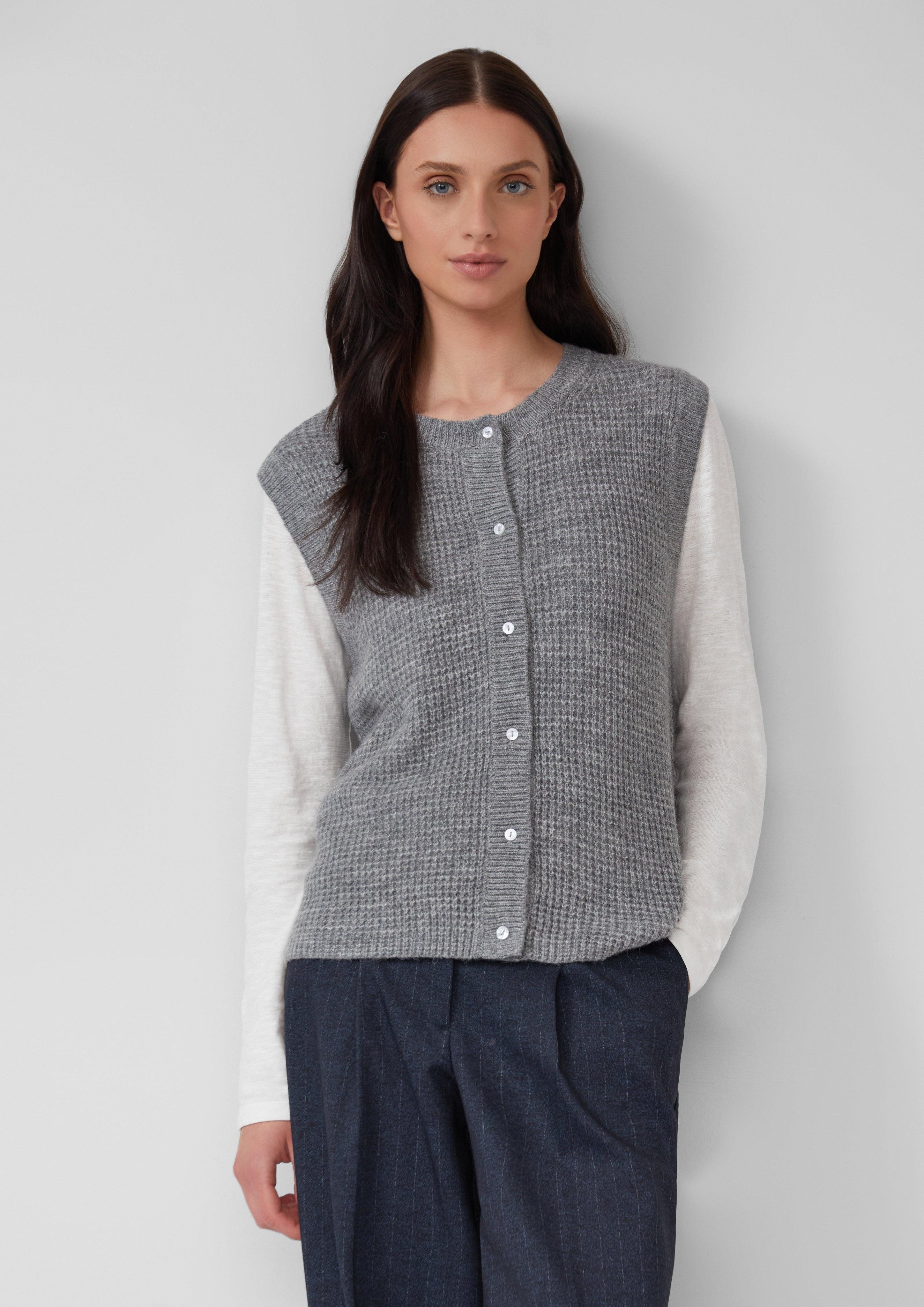 s.Oliver Strickpullover Strickweste aus Alpakamix günstig online kaufen