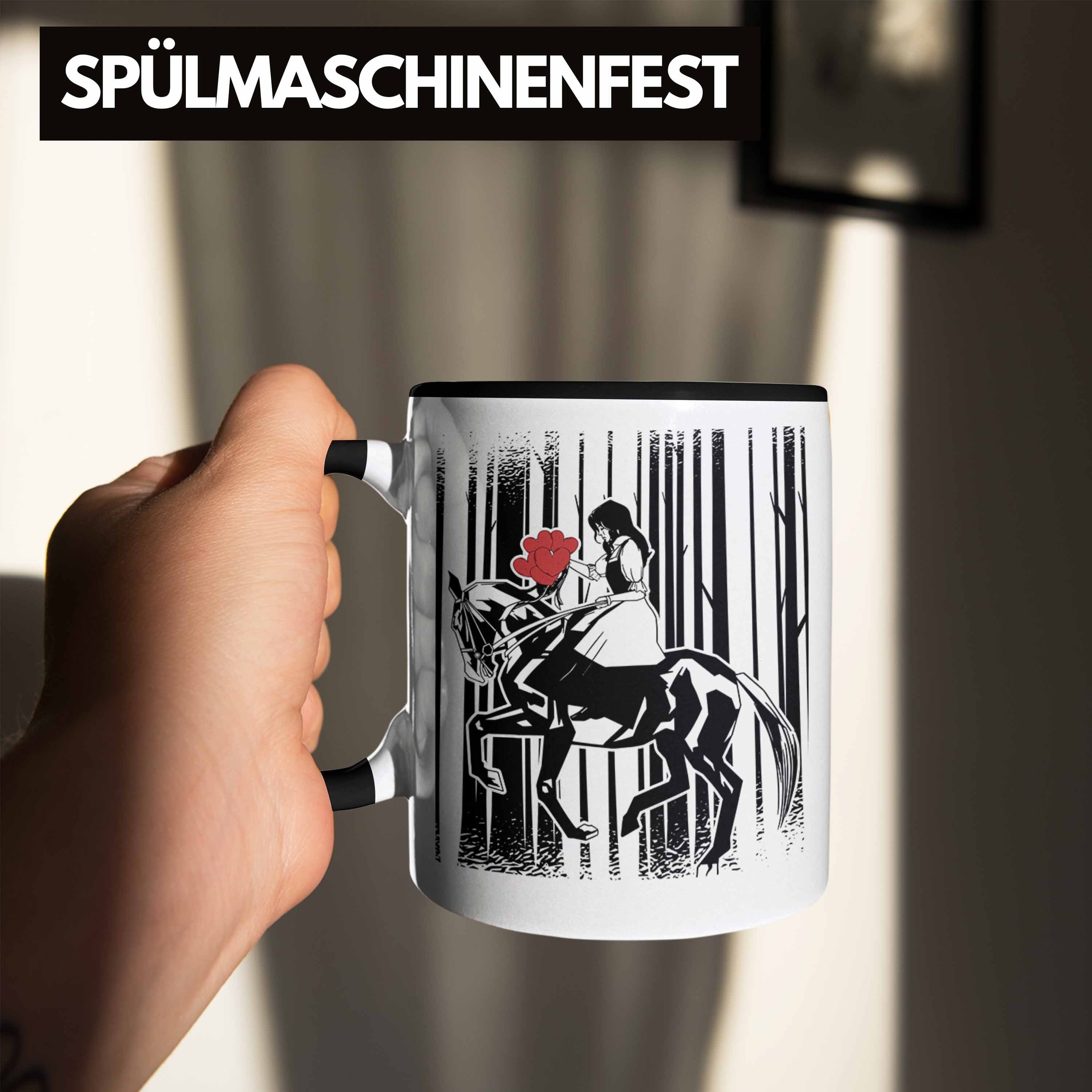 Schwarz Tasse Trendation Trendation Pferde Tasse Lustige Geschenkidee Grafik Reiterin Geschenk Reiter Pferde Mädchen - Sprüche Mädchen