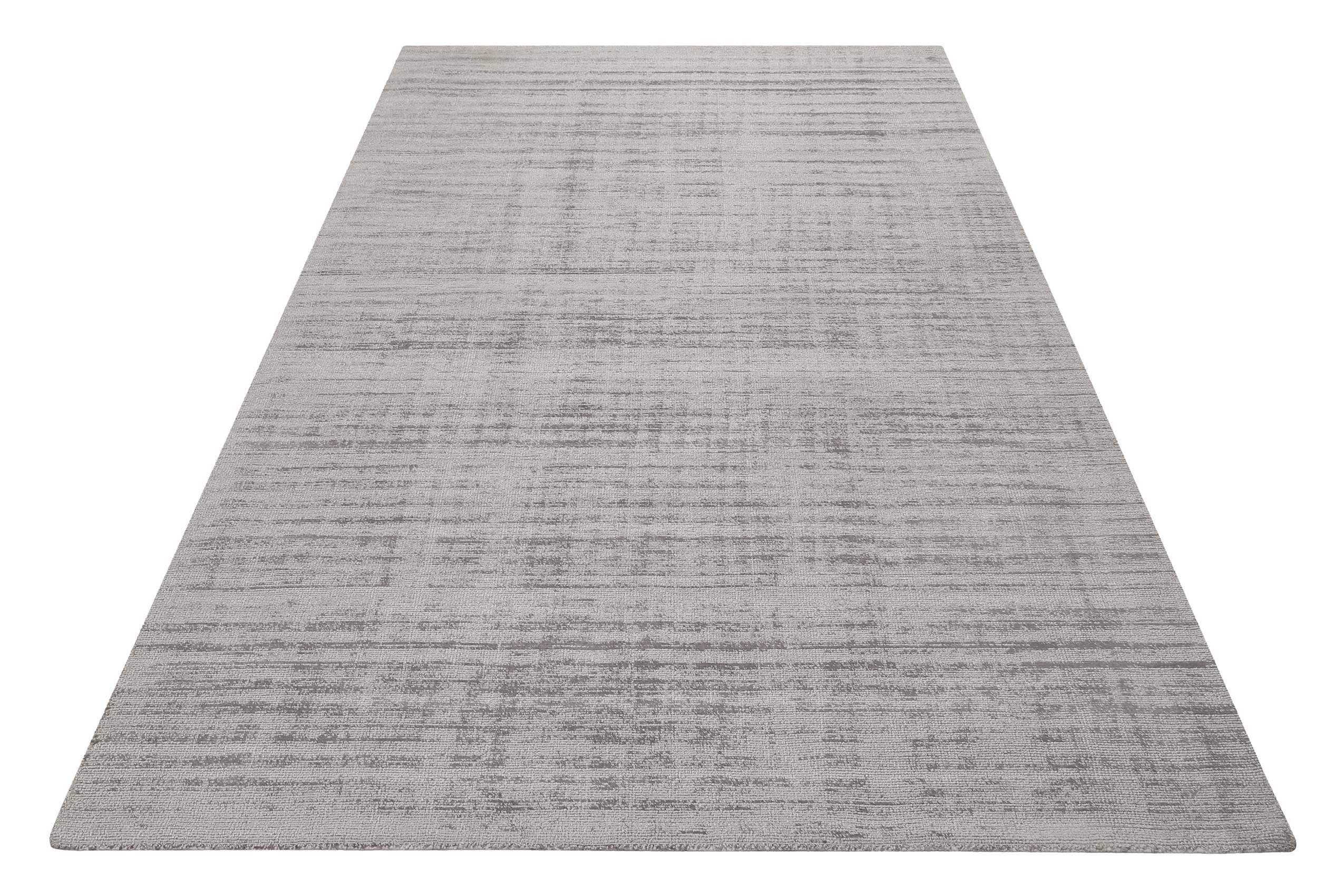 Teppich Gil, Esprit, rechteckig, Höhe: 8 mm, handgewebt, seidig glänzend, schimmernde Farbbrillianz, Melangeeffekt hellgrau | Kurzflor-Teppiche
