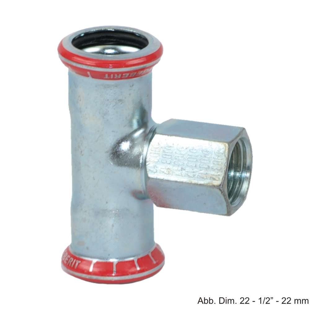 GEBERIT Wasserrohr Geberit Mapress C-Stahl T-Stück, 42 mm x 1/2" x 42 mm