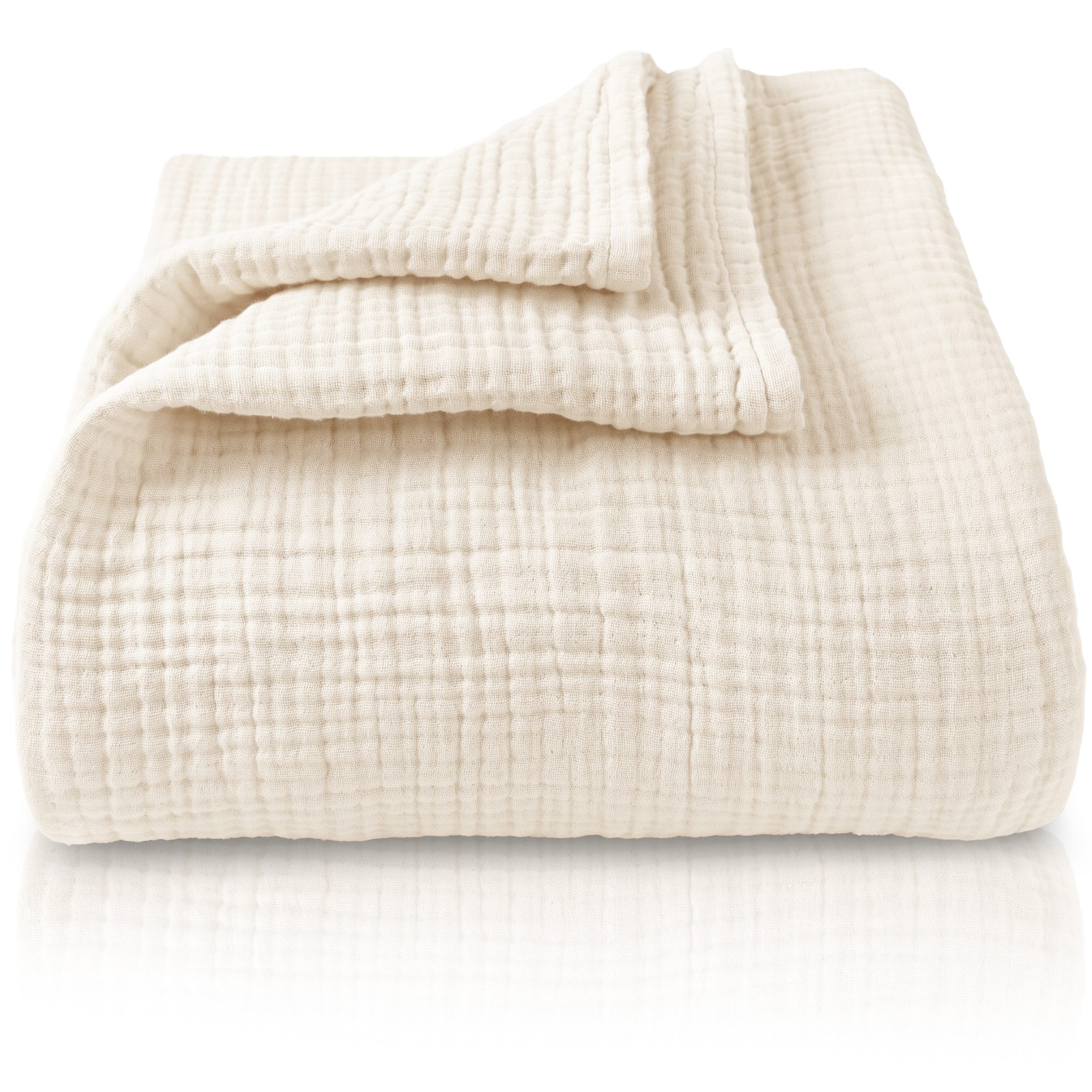 Laynenburg Tagesdecke Musselin aus 100% Baumwolle – Baumwolldecke, Kuscheldecke, Wohndecke als Sommerdecke, Bett-Überwurf, Couch-Überwurf, Sofa-Decke