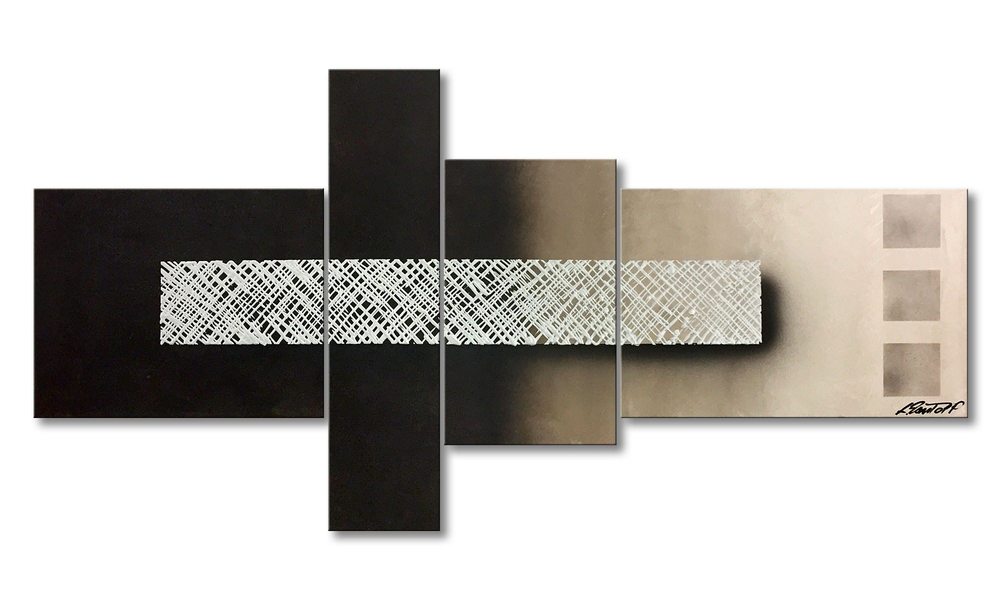 WandbilderXXL Gemälde Penthouse 160 x 80 cm, Abstraktes Gemälde, handgemaltes Unikat