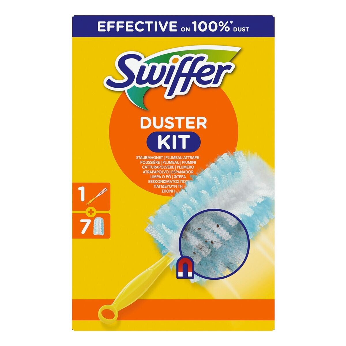 Swiffer Staubwischer Duster Staubmagnet Starter-Kit, Griff + 7 Tücher