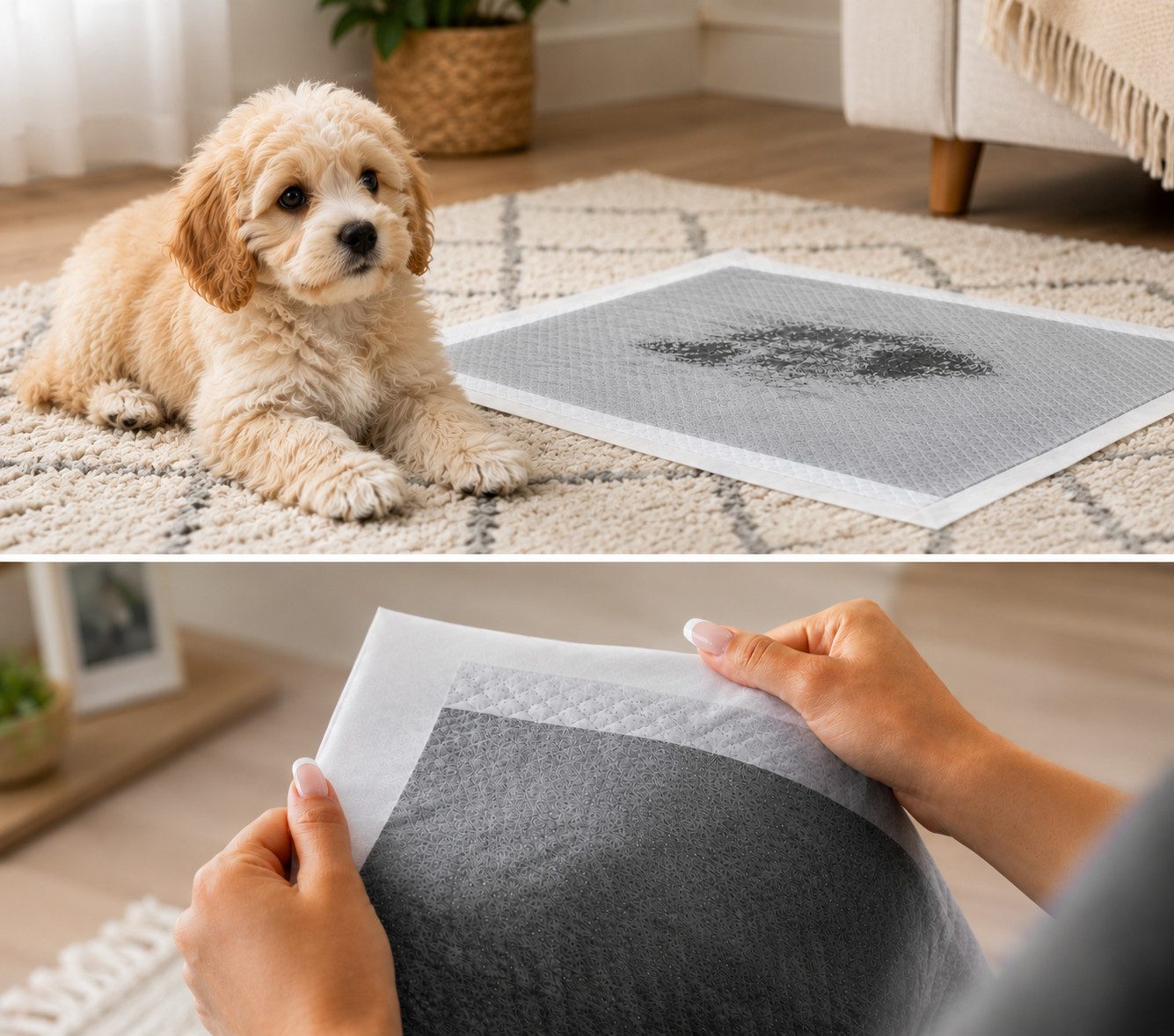belviona Hundewindel, Welpenunterlage auslaufsicher und geruchsneutral, 60x90 cm, 50 Stk., saugstarke Hundeunterlagen mit Aktivkohle & Lockstoffen