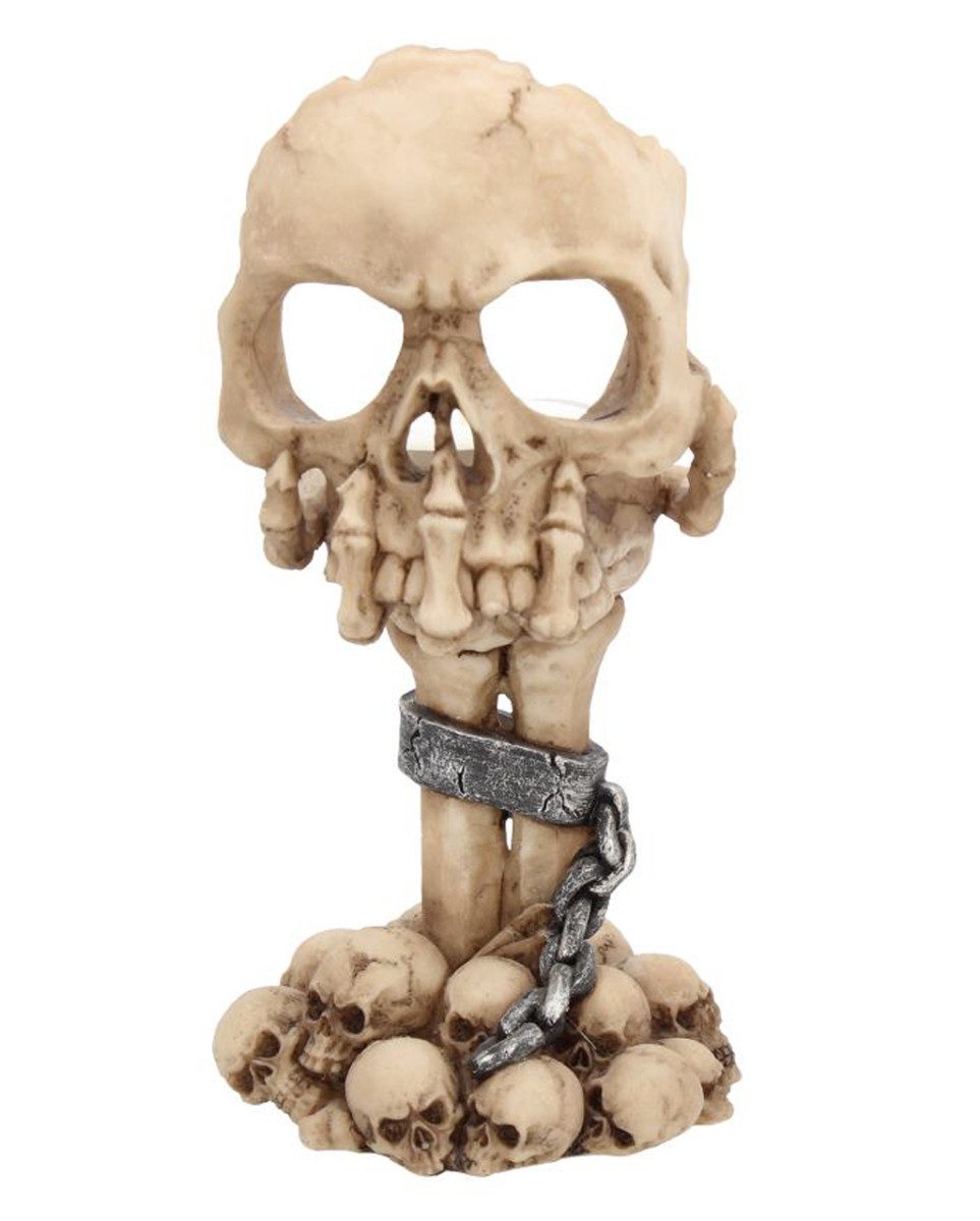 Horror-Shop Dekofigur Deliberation Totenkopf Teelichthalter 15,5cm, Hal