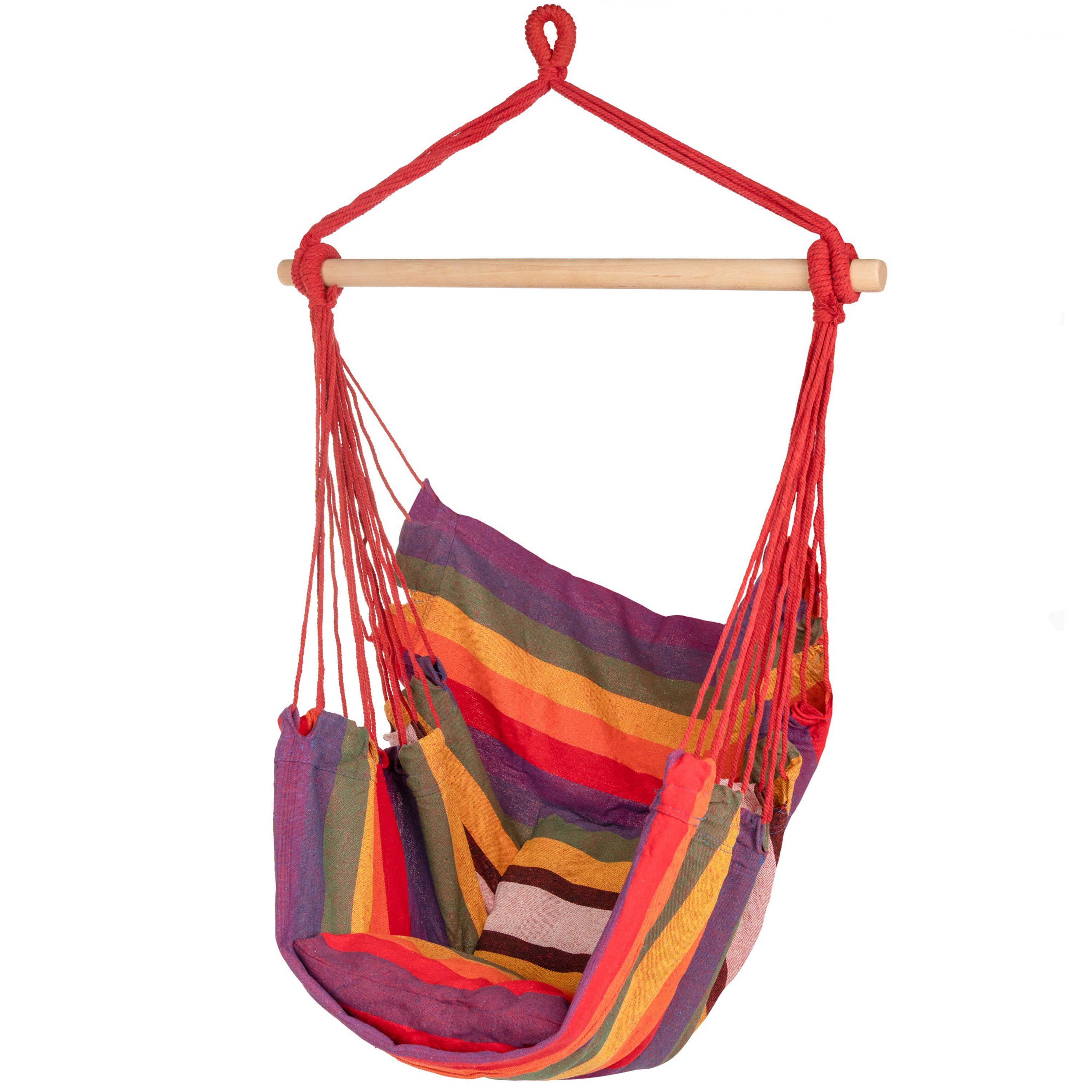 ib style Hängematte Kalea Hängesessel Regenbogen, Hängestuhl mit 2 Kissen und Zubehör - bis 150kg belastbar