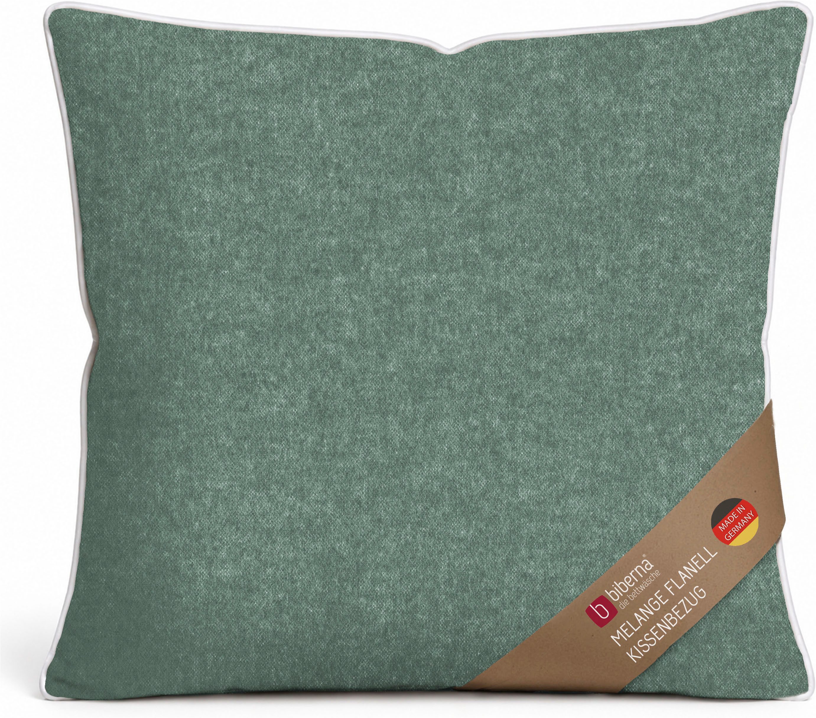 Biberna Kissenbezug 0840500 HERMAL Premium Biber Melange-Flanell 100% Baumwolle, (1 Stück), Kissenhülle, wärmend & weich, Reißverschluss, Satinpaspel