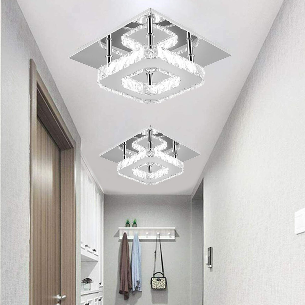 Deckenleuchte Moderne Kristall LED Deckenlampen, 12W Luxus Mini Kronleuchter