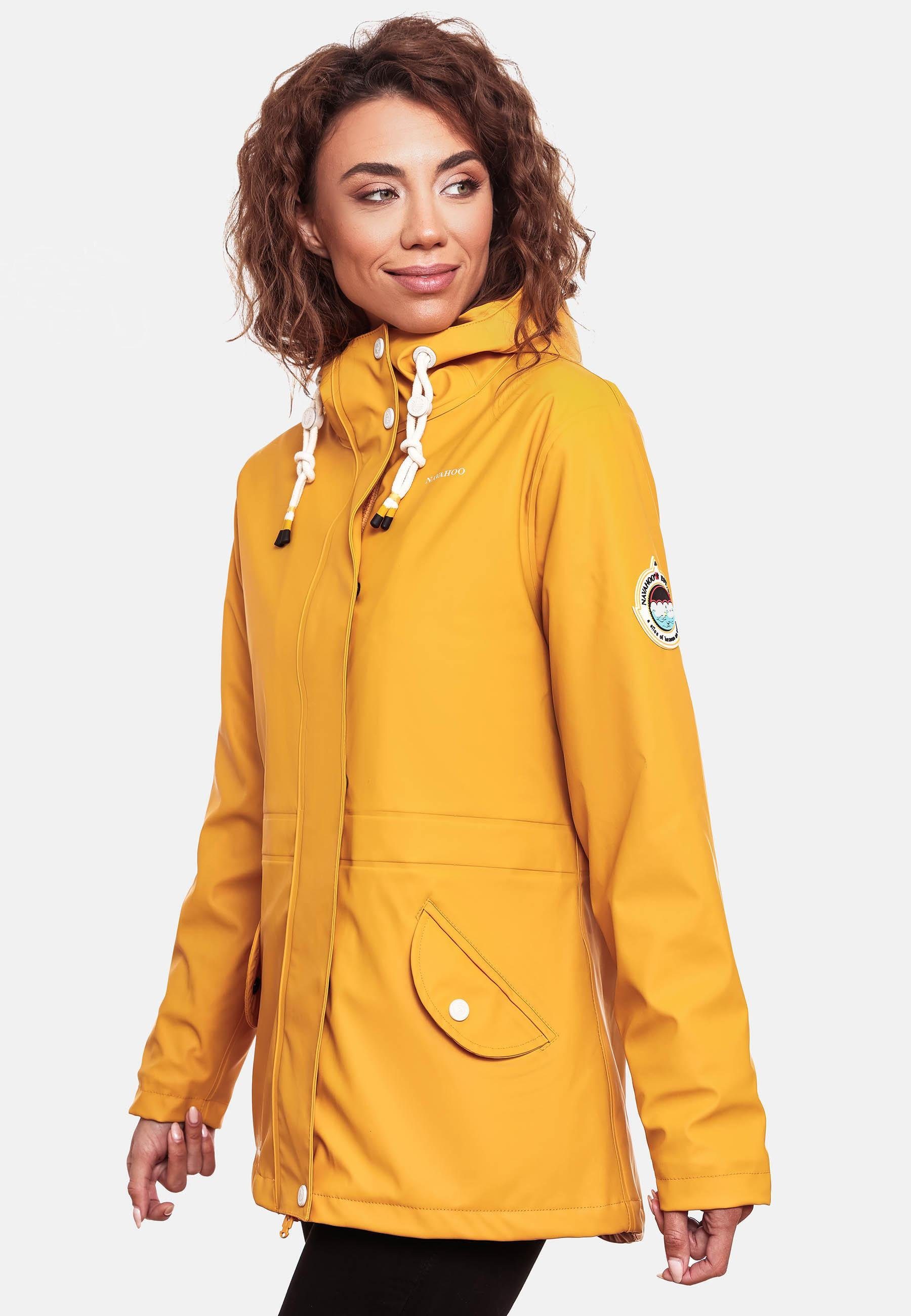 Navahoo Regenjacke Oceans Heart gelb mit Regenmantel stylischer Kapuze wasserdichter