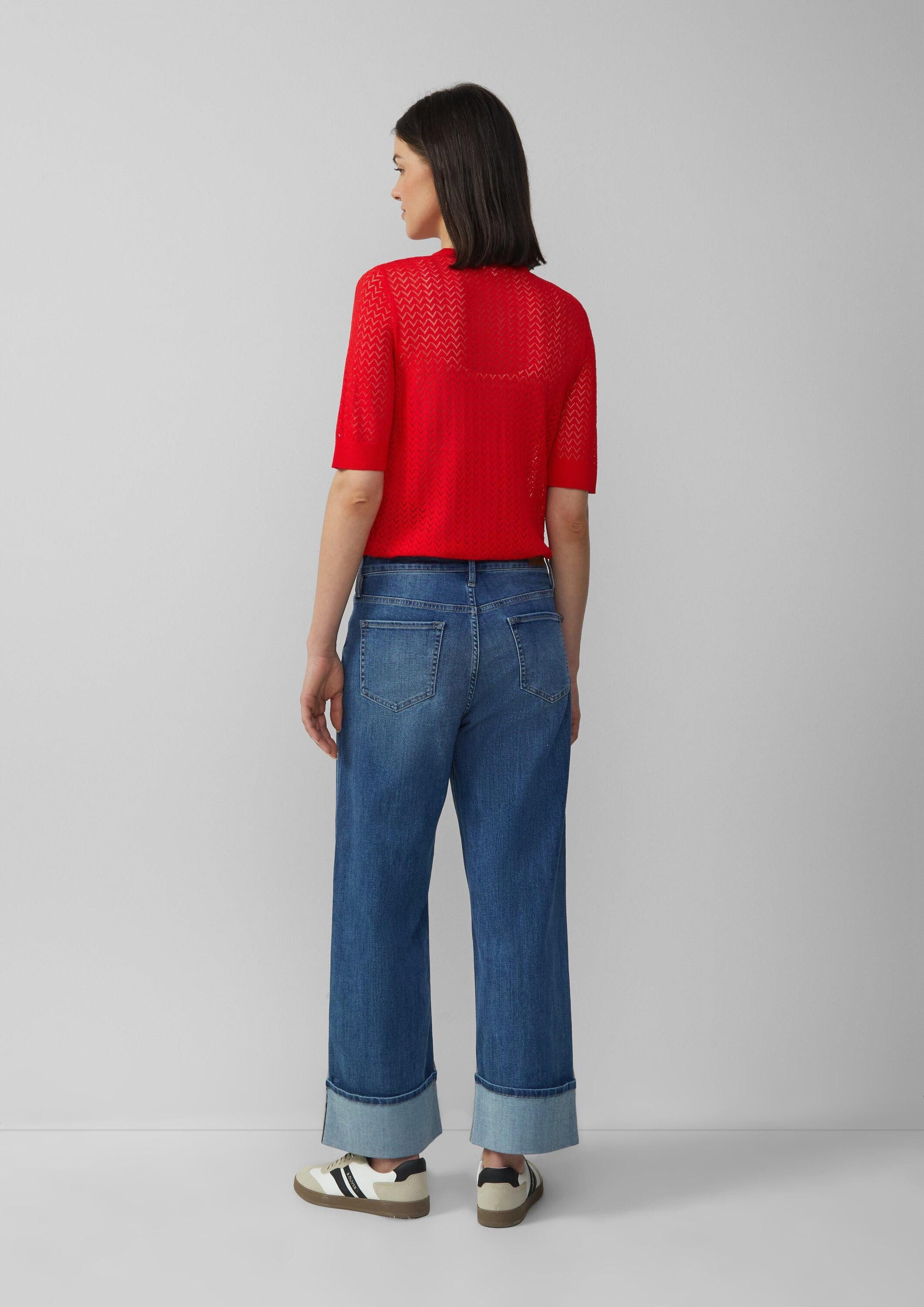 s.Oliver Kurzarmpullover Strickpullover Transparenter Feinstrickpullover mi günstig online kaufen