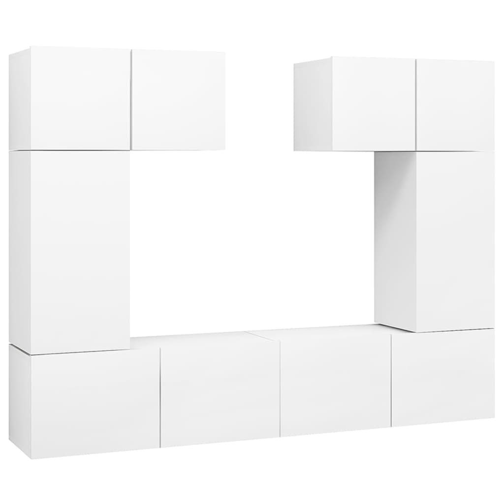 vidaXL TV-Schrank 6-tlg. TV-Schrank-Set Weiß Holzwerkstoff günstig online kaufen