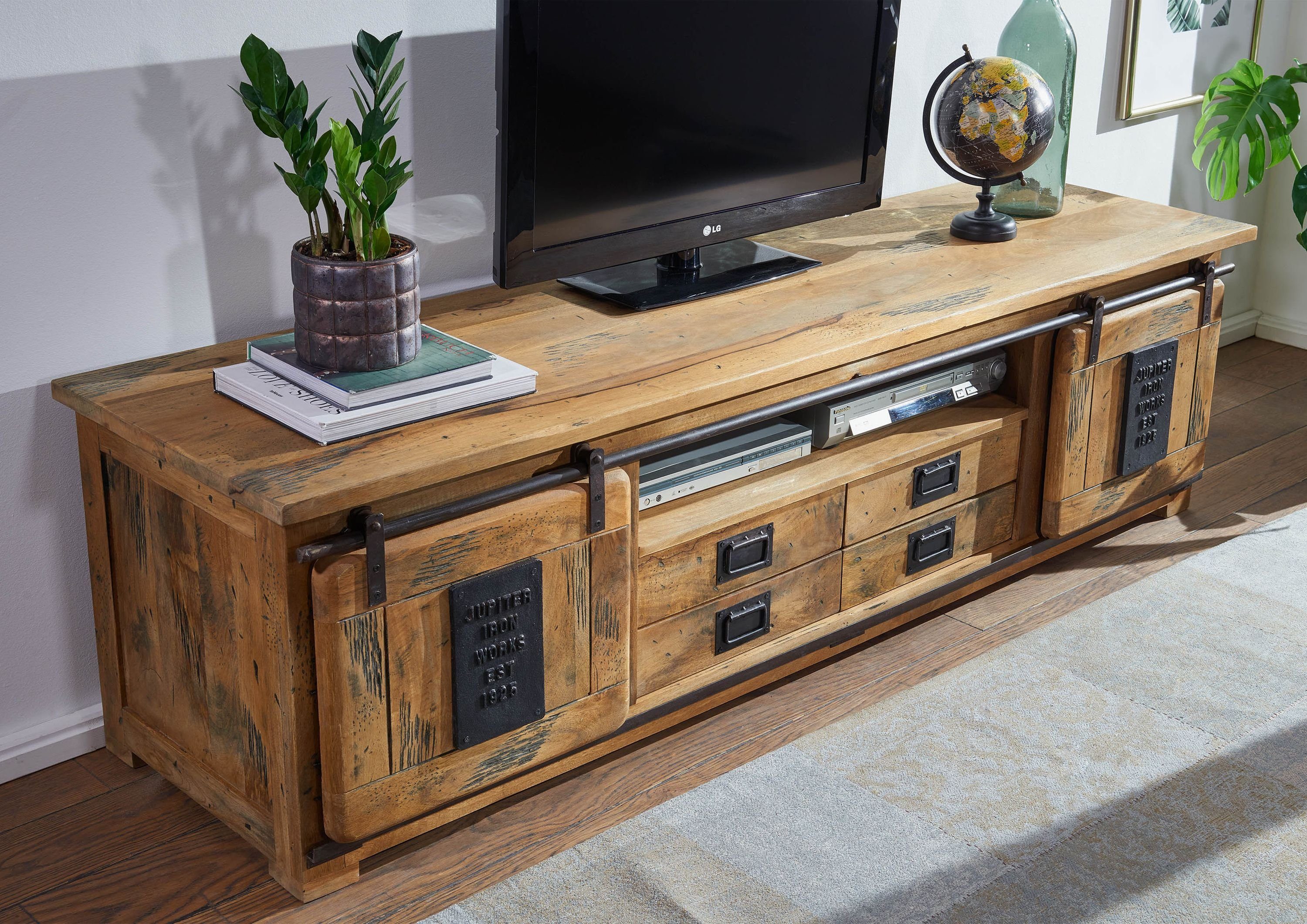 Massivmoebel24 TV-Board (TV-Board Mango 200x55x55 natur günstig online kaufen
