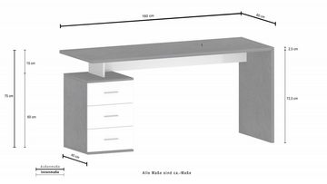 INOSIGN Schreibtisch NEW SELINA, Breite 160 cm, modernes italien. Design