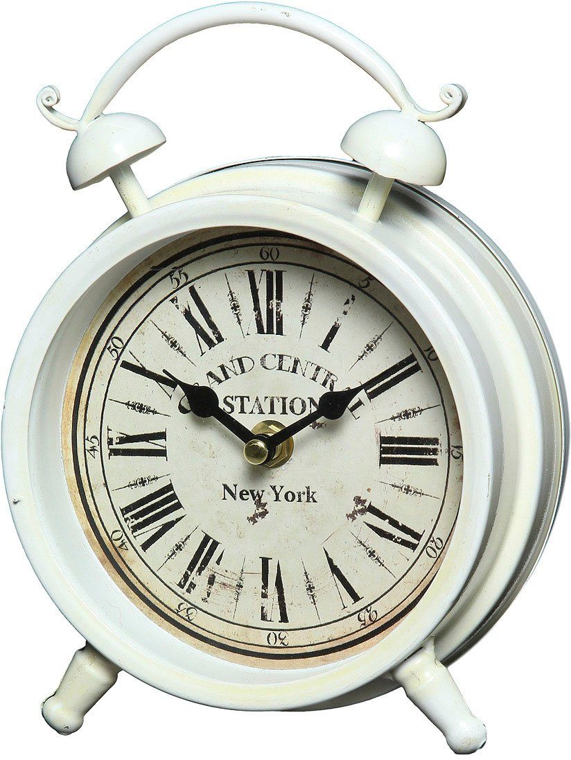 Tischuhr Tischuhr aus Metall - weiß 16cm