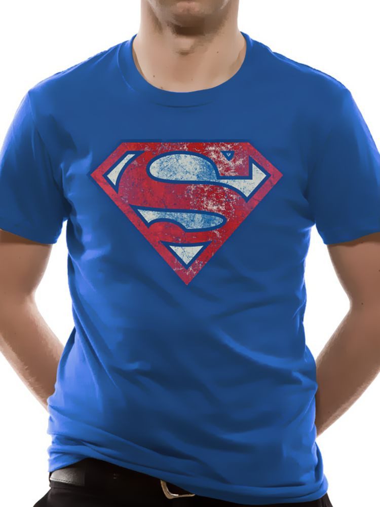 Superman Print-Shirt SUPERMAN T-SHIRT Blau Logo günstig online kaufen