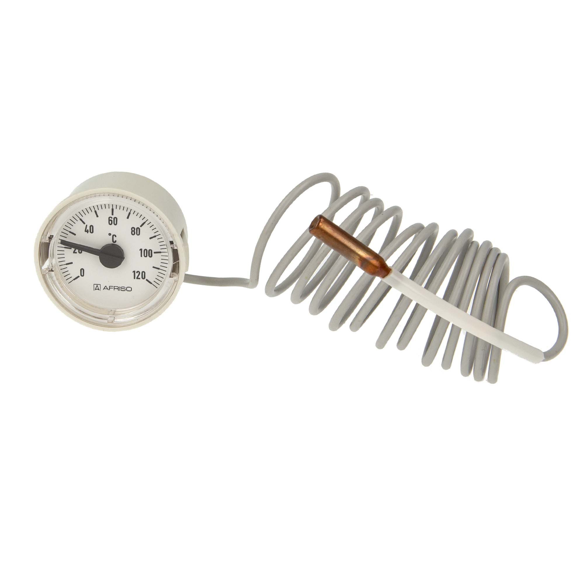 AFRISO Heizkörper Ø 40 mm Fernthermometer 0 - 120°C THK 40 mit Fühler Ø 6 x 30 mm