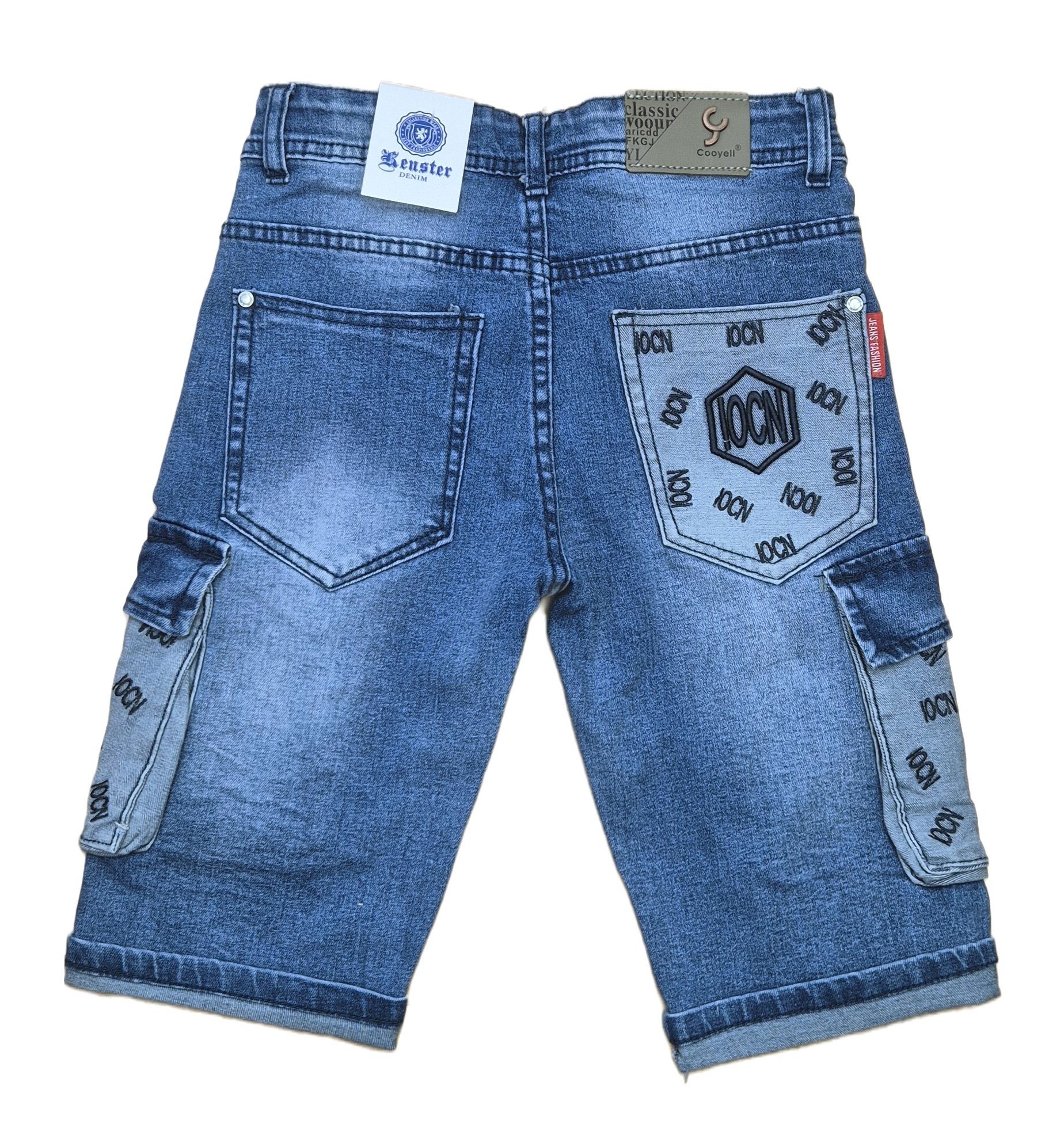 Fashion Boy Jeansbermudas Shorts Bermuda Jeans Hose dünne Kinder Sommerhose Stretch, J513e