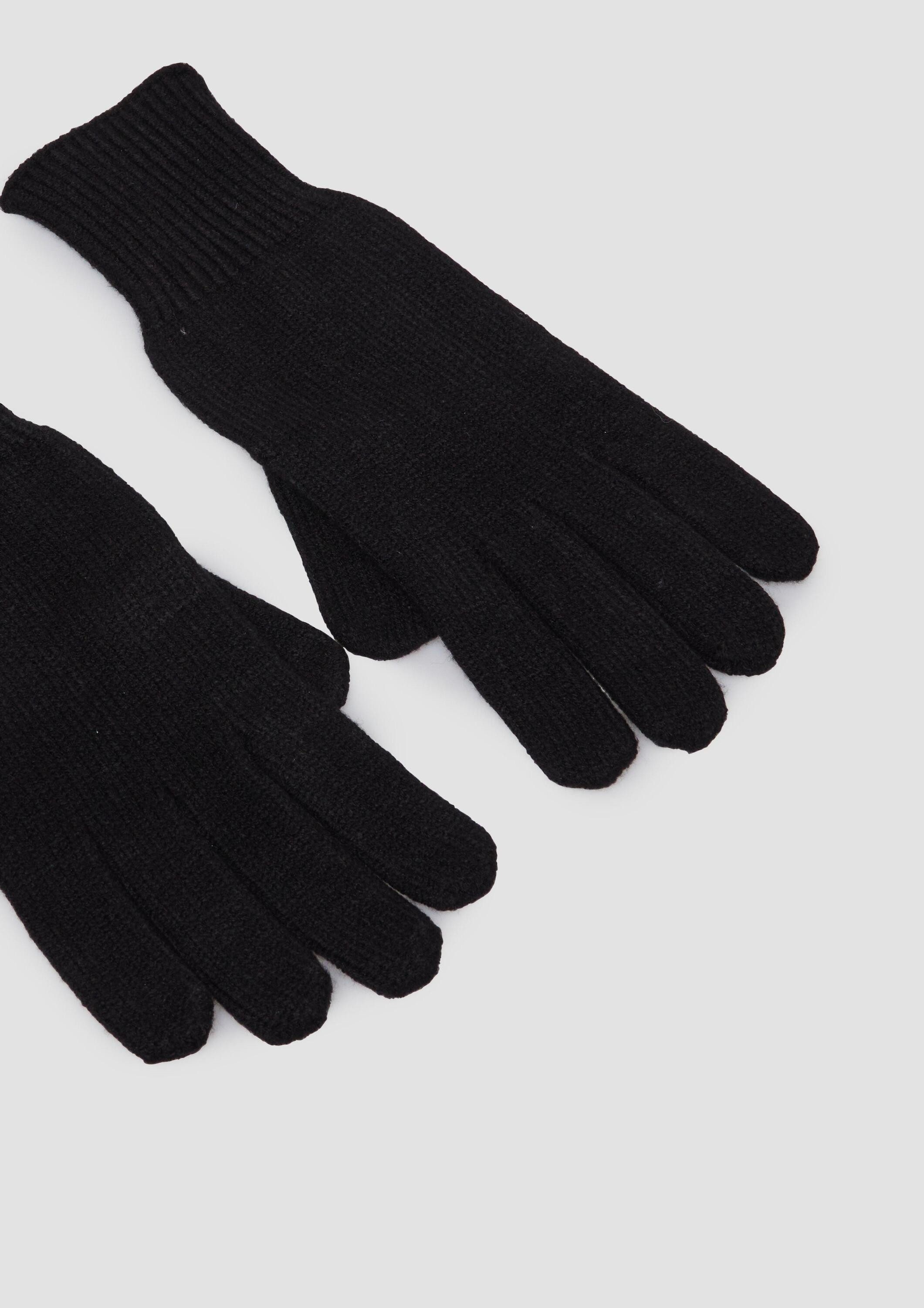 s.Oliver Strickhandschuhe Handschuhe Strick-Handschuhe mit Rippbünchen