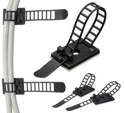 BAYLI Isolierband 100er Pack Selbstklebende Kabelbinder - Farbe schwarz - Verstellbare