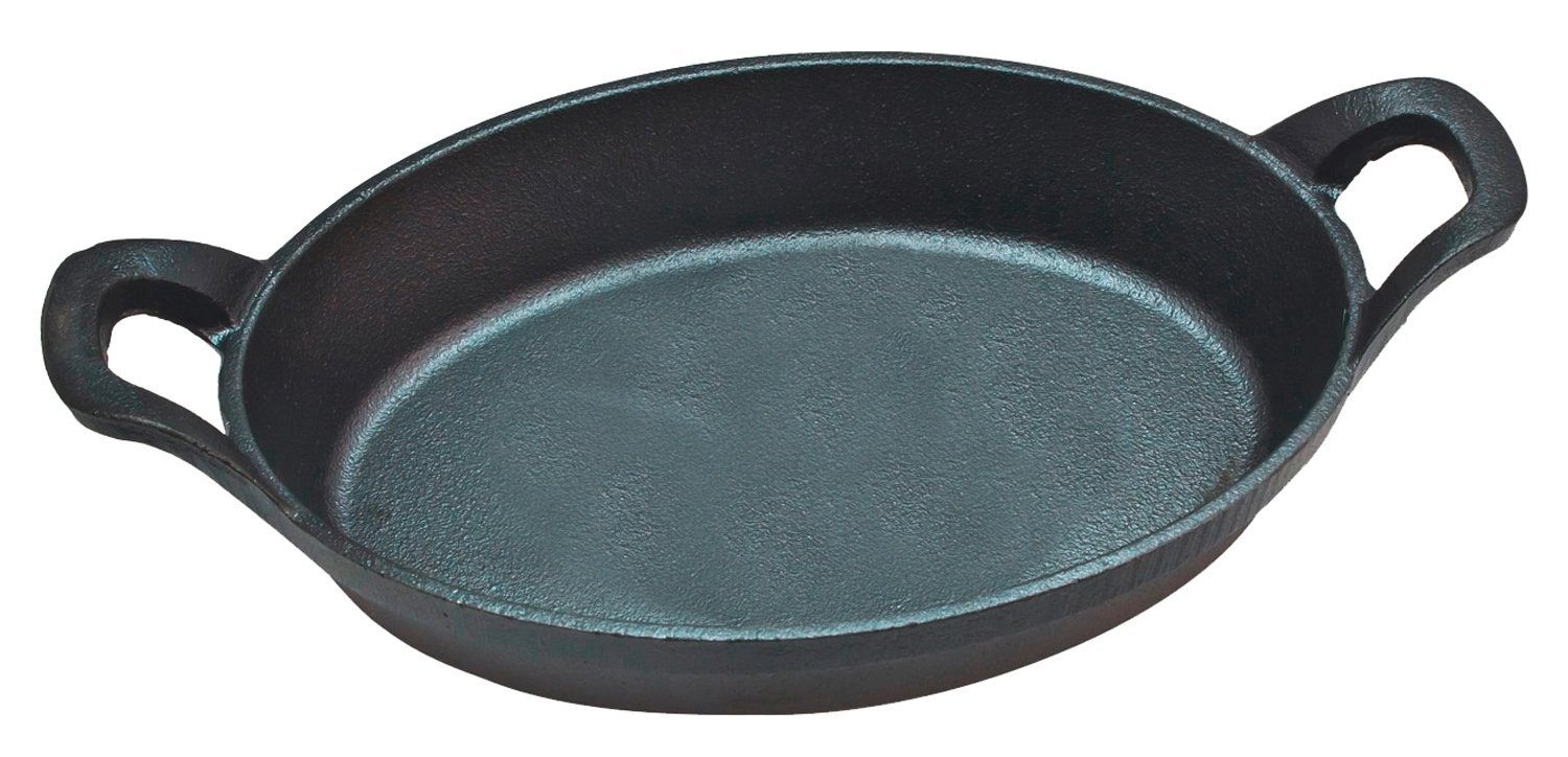 Bratpfanne Gusseisen-Pfanne ROSSO, Schwarz, B 22 cm, T 15 cm, Gusseisen, mit 2 Griffen
