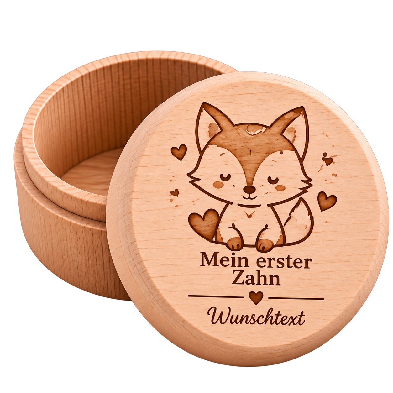 LaGravu Geschenkbox Personalisierte Erinnerungsdose aus Holz für Zähne Haare Kleinkinder, Individuell personalisiert mit Wunschtext