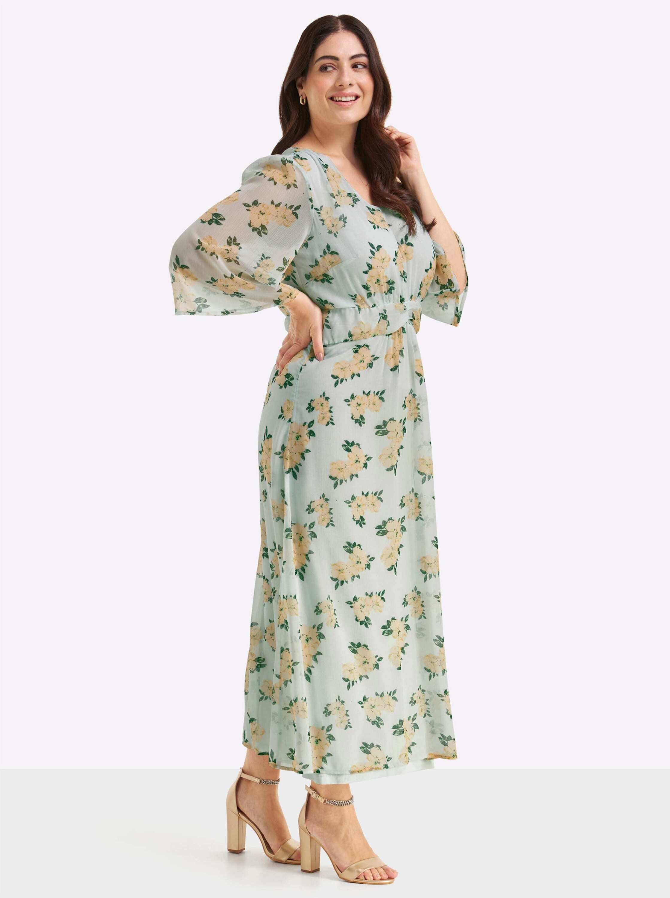 Sheego Etuikleid Abendkleid 3/4-Arm