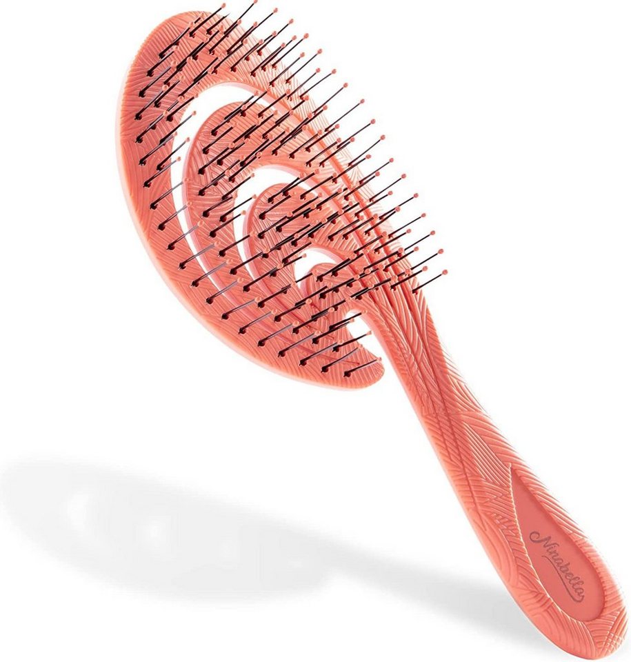 Ninabella Haarbürste für Locken, Lange & Nasse Haare, aus Recyceltem  Material, Rot, Bio Haarbürste für Damen, Männer, Kinder, Entwirrbürste Ohne  Ziepen
