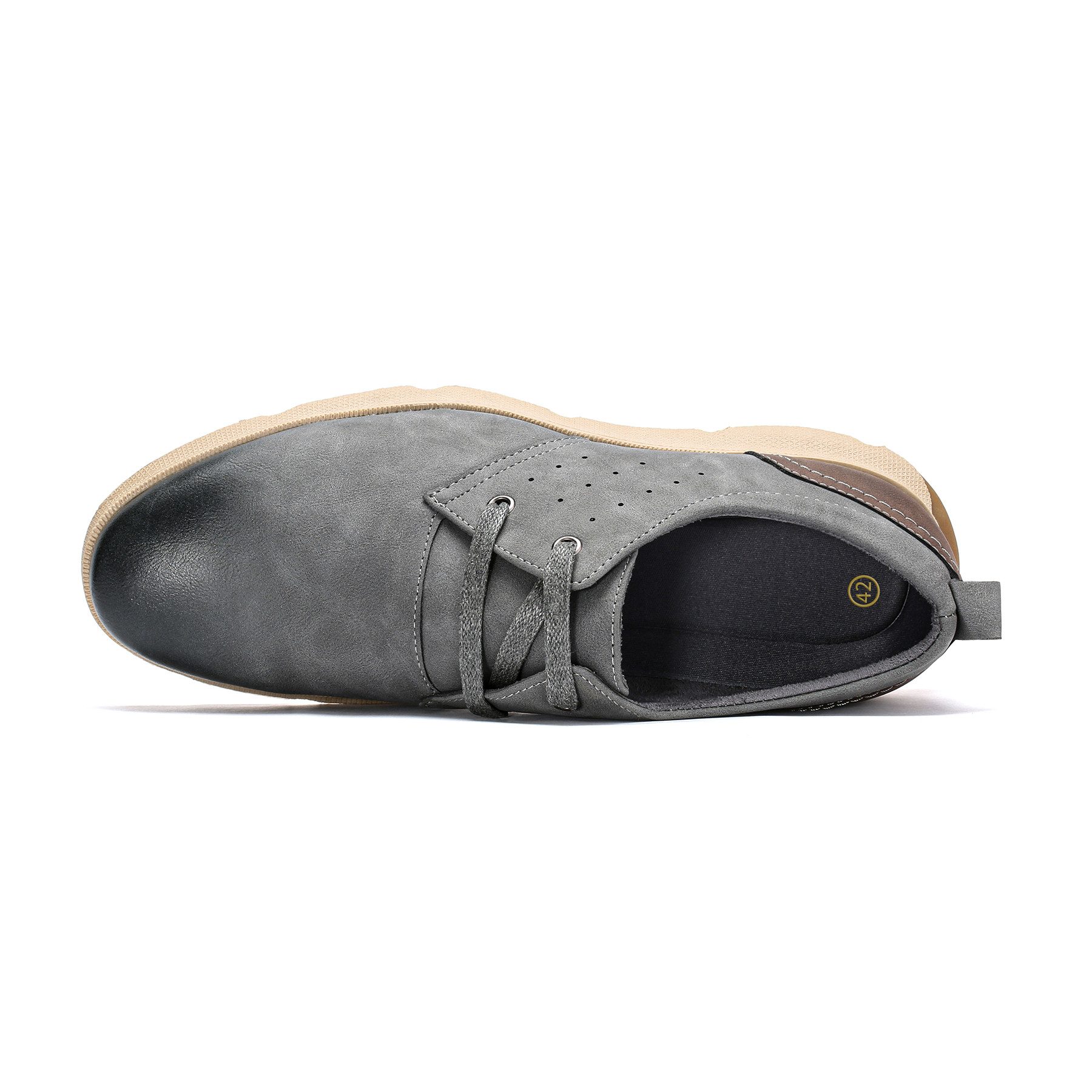 Allthemen Schnürschuh Halbschuhe Herren Rundkappe Freizeit Schnürschuhe Casual