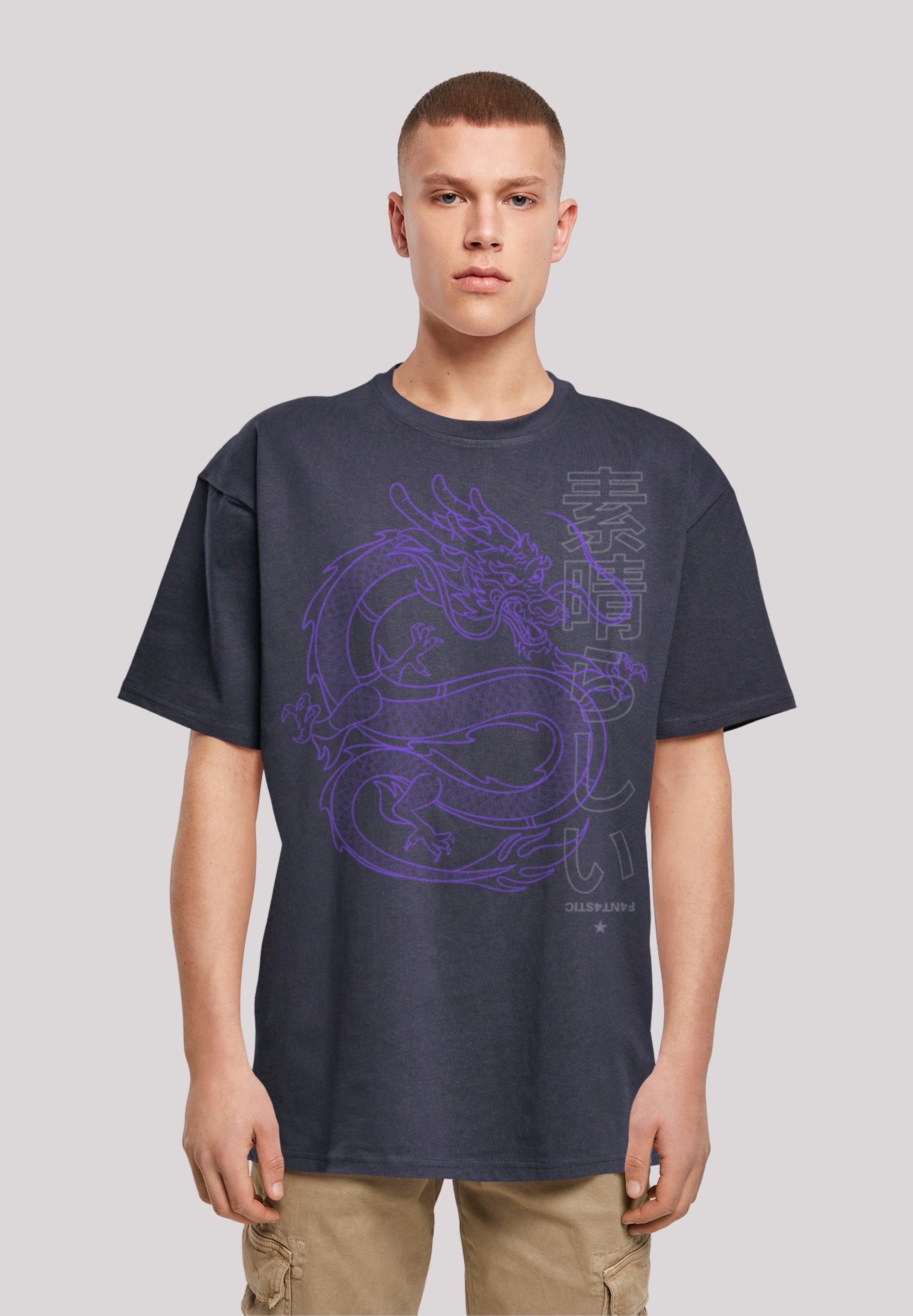 F4NT4STIC T-Shirt Drache Japan Print navy