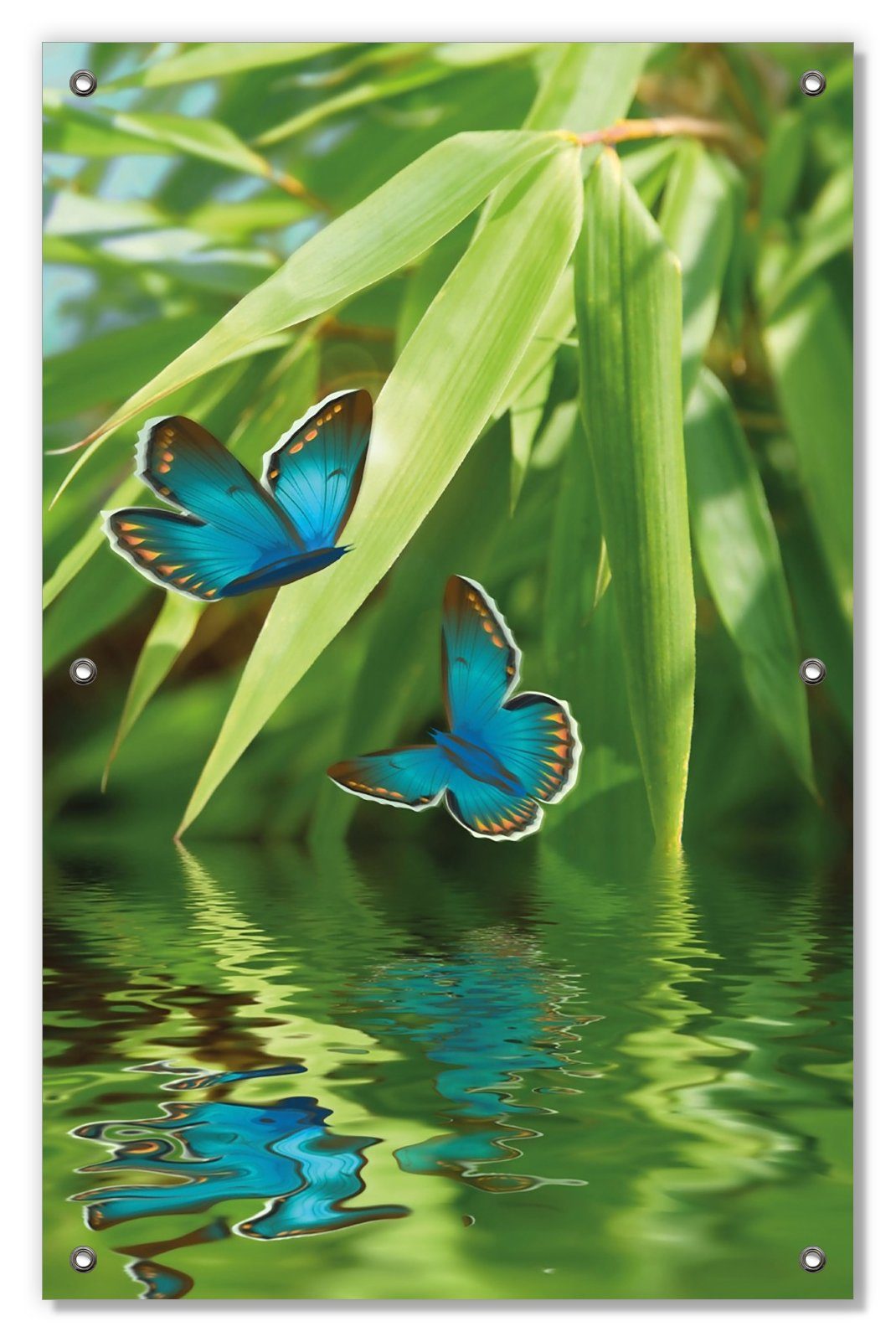 Sonnenschutz Schmetterlinge in Reflektion, Wallario, blickdicht, mit Saugnäpfen, wiederablösbar und wiederverwendbar