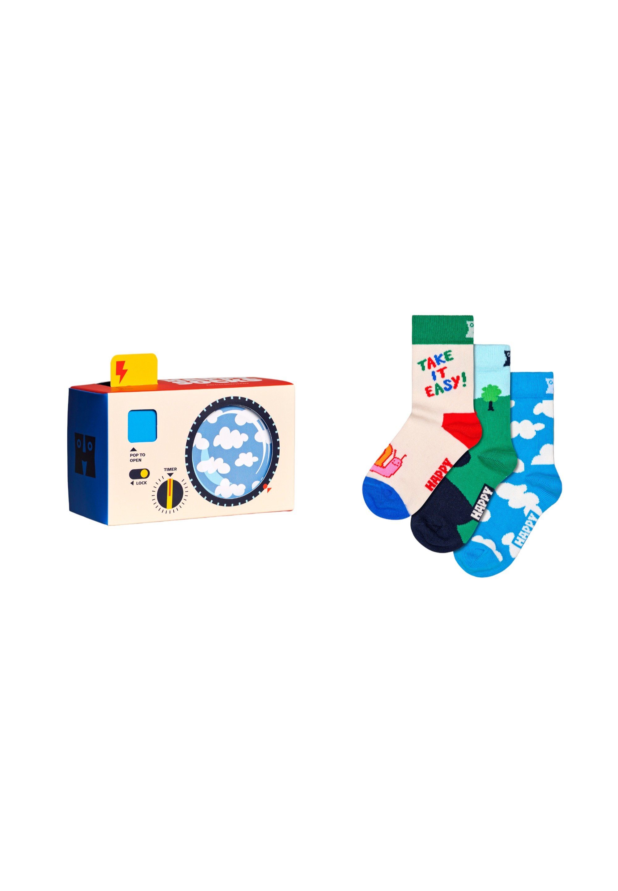 Baumwolle Camera Aus Set Basicsocken Socks Gift nachhaltiger Happy