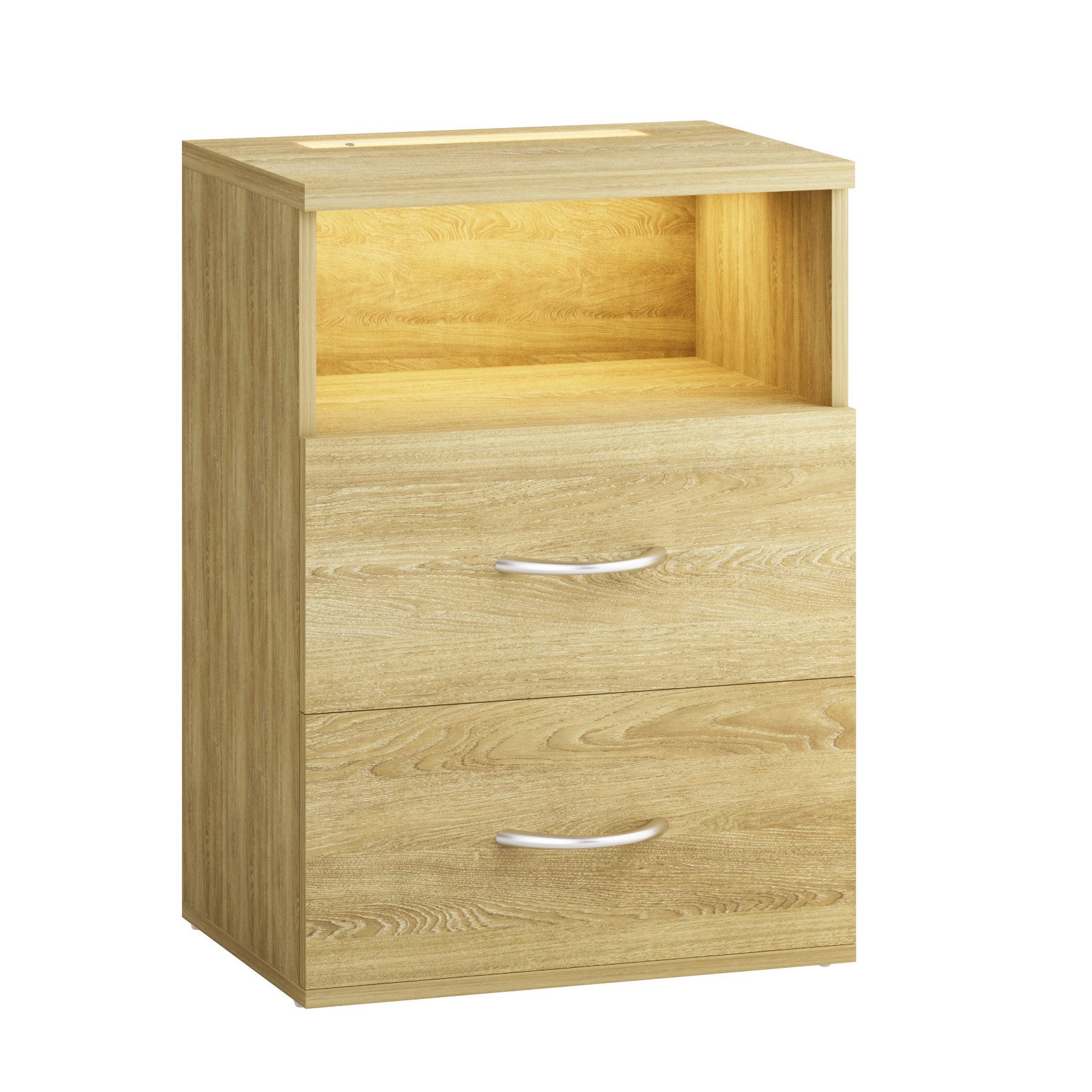 Casaria Nachttisch Jamie (1-St), mit Touch LED Beleuchtung 40x28x55cm Dimmb günstig online kaufen