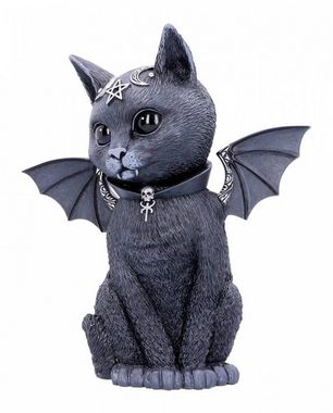 Horror-Shop Dekofigur Schwarze Malpuss Katze mit Flügeln im Okkult Desig