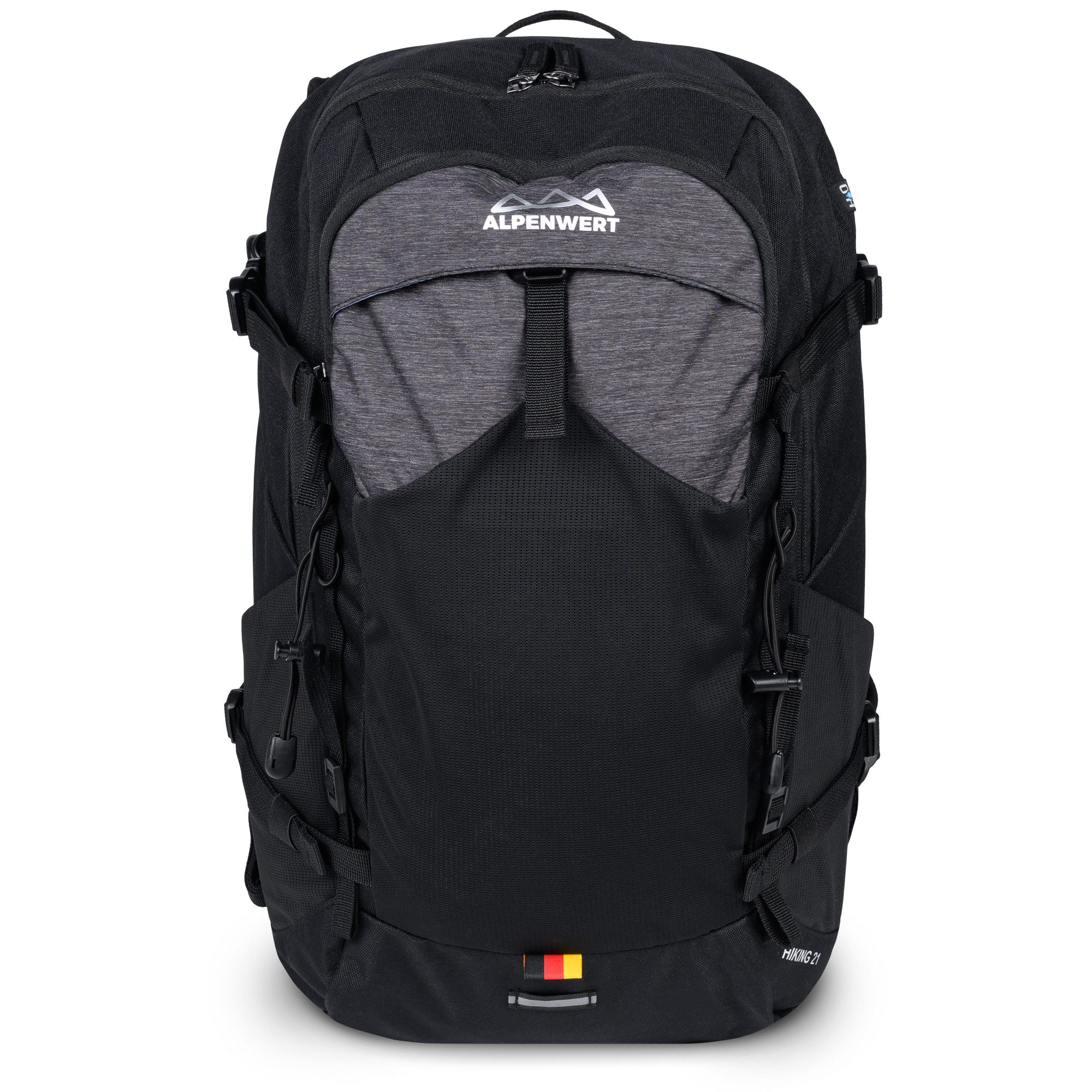 Alpenwert Wanderrucksack 21L wasserdicht mit Regenschutz & Trinksystem, Wasserdichtes PU-beschichtetes Außenmaterial