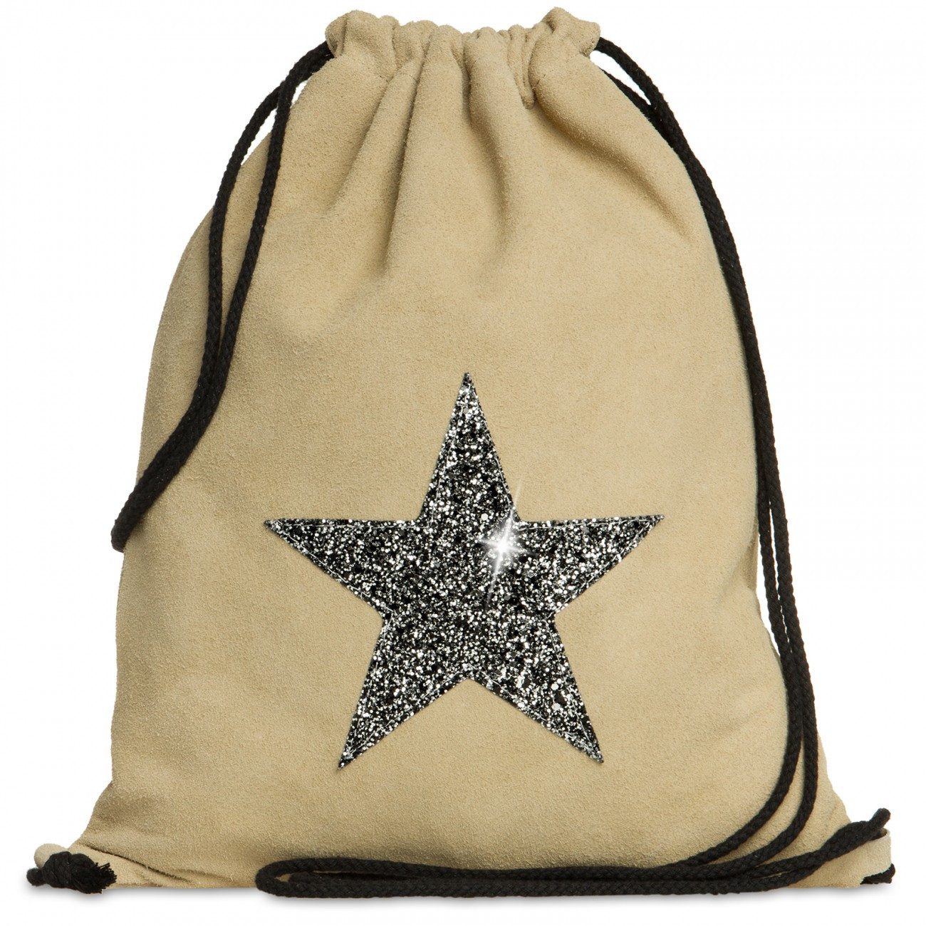 Caspar Turnbeutel TL712 Unisex Wildleder Turnbeutel mit Glitzer-Stern