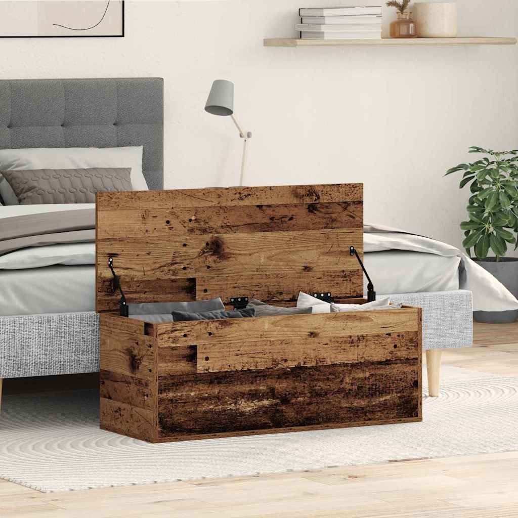 vidaXL Truhe 90 x 35 x 35 cm Stauraumkiste Altes Holz 90x35x35 cm Ingenieurholz