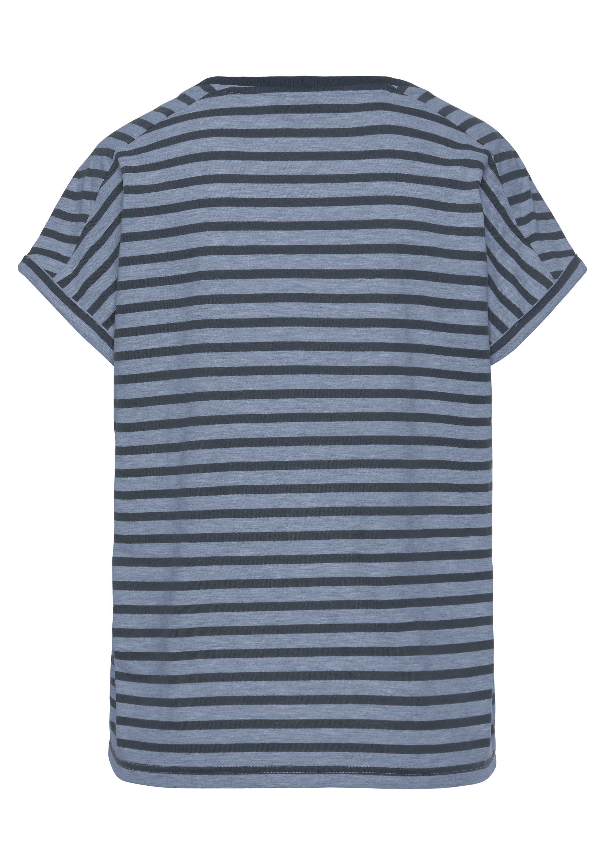 Elbsand Kurzarmshirt Caira mit Streifen, T-Shirt aus Baumwoll-Mix, sportlich und bequem – Bild 4 von 5
