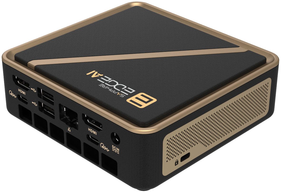 Sapphire EDGE AI 370 Barebone-PC (AMD Ryzen AI 9 HX 370, Radeon 890M, Luftkuhlung)
