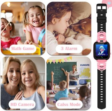 Gontence Uhr für Kinder mit Videoanruf,SOS,Sprachchat,Wecker Smartwatch GPS-Ortung,400mAh Smartwatch