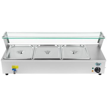 Royal Catering Speisenwärmer Speisenwärmer Bain Marie Warmhalter Heiße Theke 3 x GN 1 2 Edelstahl