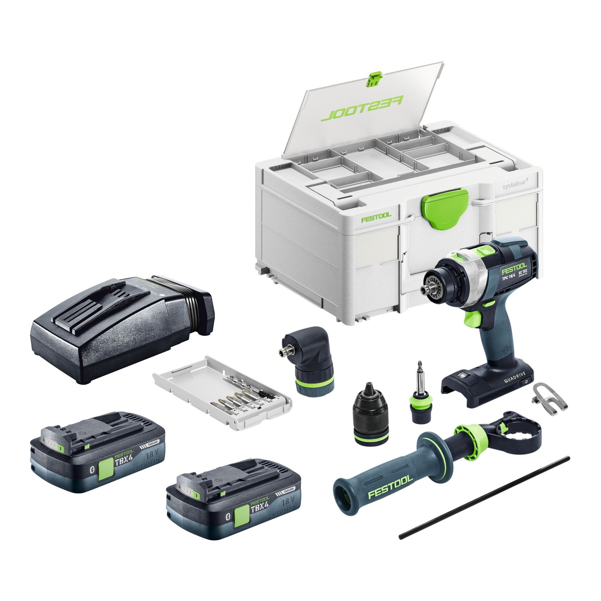 FESTOOL Akku-Schlagbohrschrauber TPC 18/4-Basic-Set 18 V 75 Nm Brushless + 2x Akku 4,0 Ah + Ladegerät