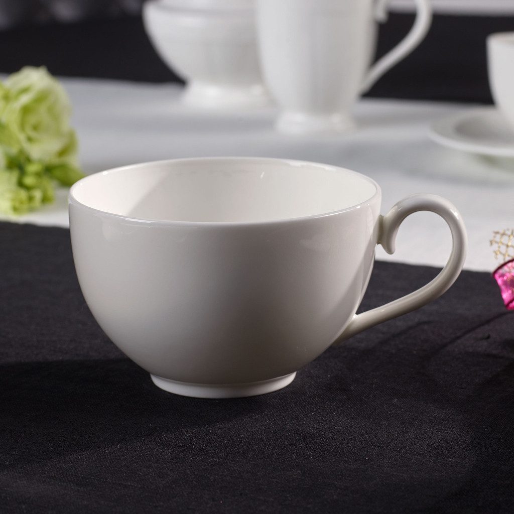 Villeroy & Boch Signature Tasse White Pearl Cappuccinoobertasse, 1-tlg., Porzellan, Premium Bone Porcelain, mikrow.- & spülm.sicher, Made in Germany