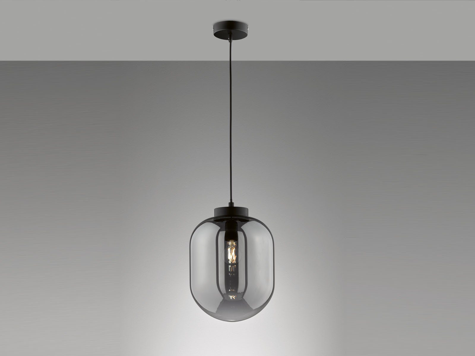 FISCHER & HONSEL LED Pendelleuchte, Industrial Style Kugel-Pendel Rauch-Glas  Schwarz einflammig – Vintage Esstisch-Lampe dimmbar online kaufen | OTTO