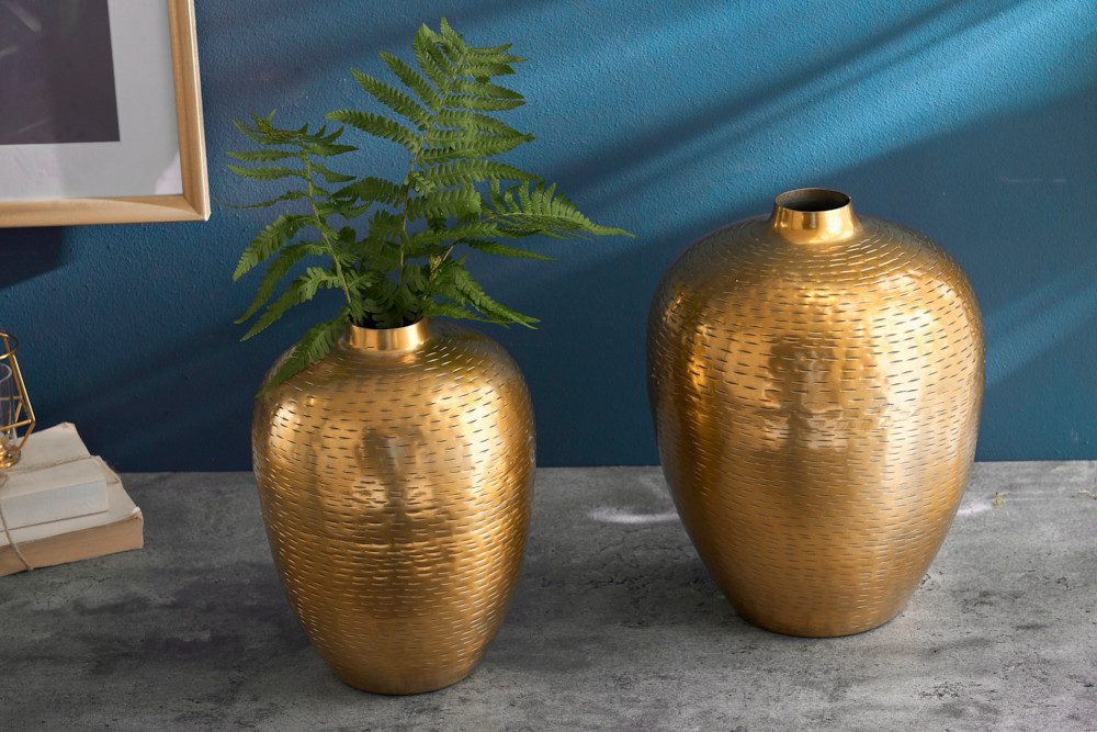 riess-ambiente Tischvase ORIENTAL 32cm gold (Set, 2 St), Wohnzimmer · Dekoration · Metall · Hammerschlag Design – Bild 3 von 5