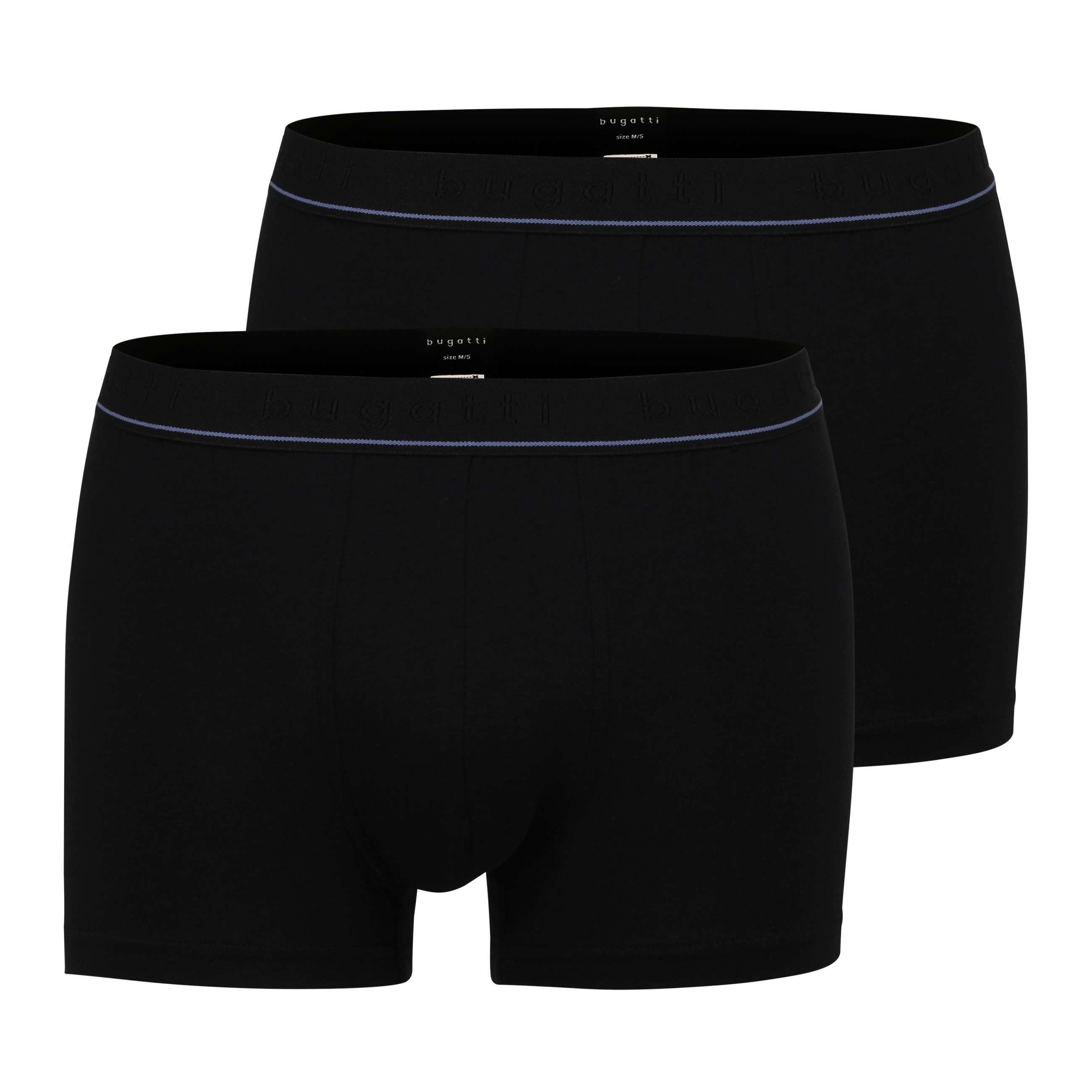 bugatti Boxershorts BUGATTI Herren Pants schwarz uni 2er Pack (2-St)